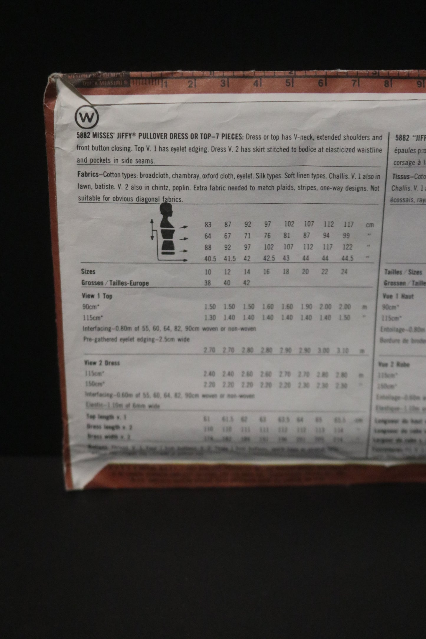 Simplicity 5882 MIsses Jiffy Pullover Dress or Top Sewing Pattern UNCUT - Size 10 12 14