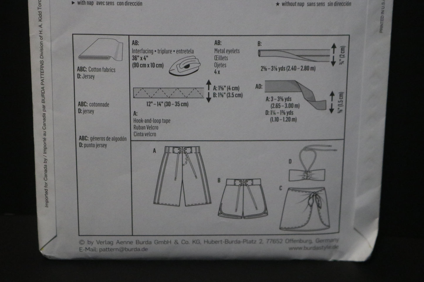 Burda Kids 9467 Beach coordinates Sewing Pattern UNCUT - Size 7 8 9 10 11 12