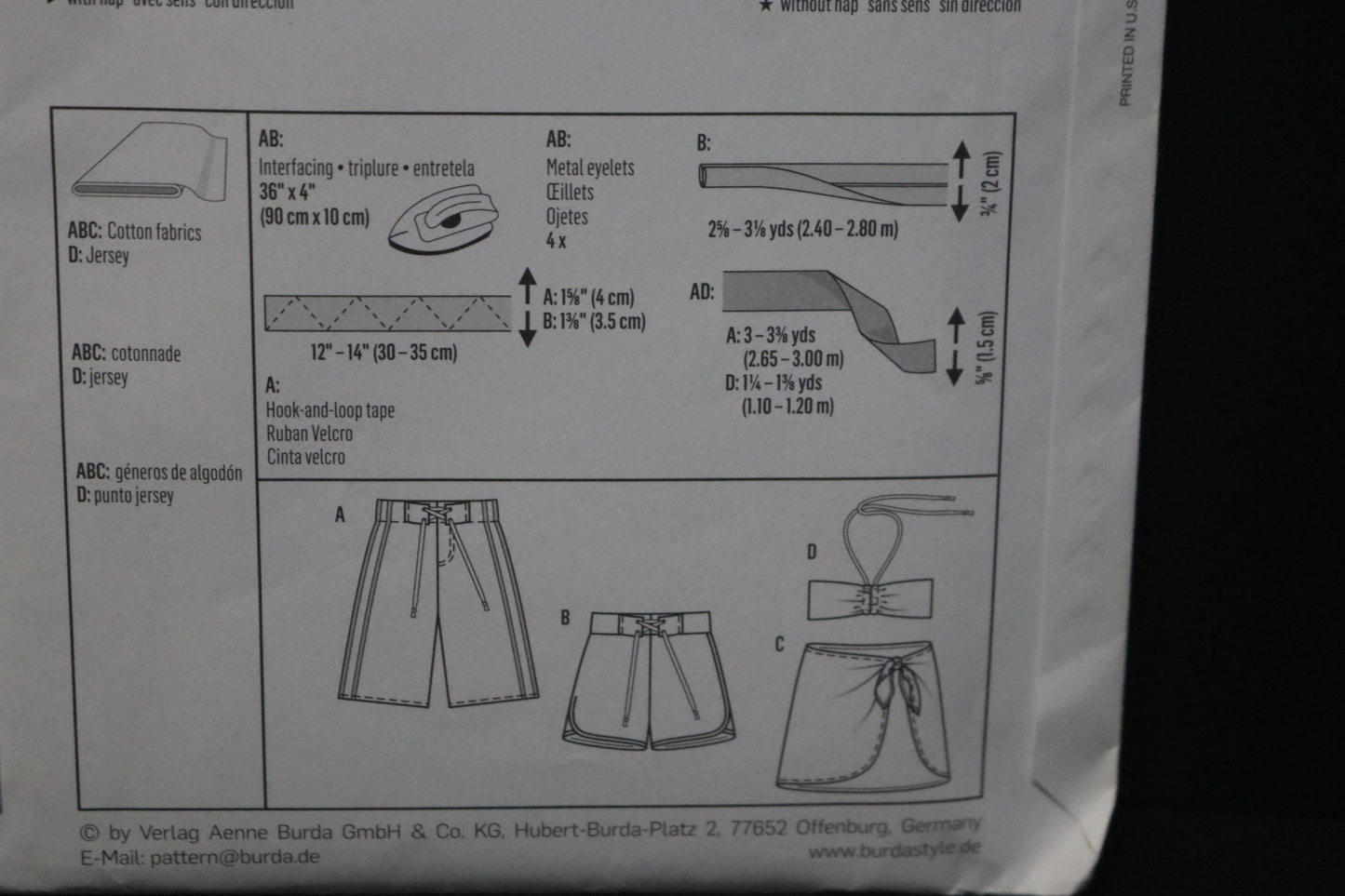 Burda Kids 9467 Beach coordinates Sewing Pattern UNCUT - Size 7 8 9 10 11 12