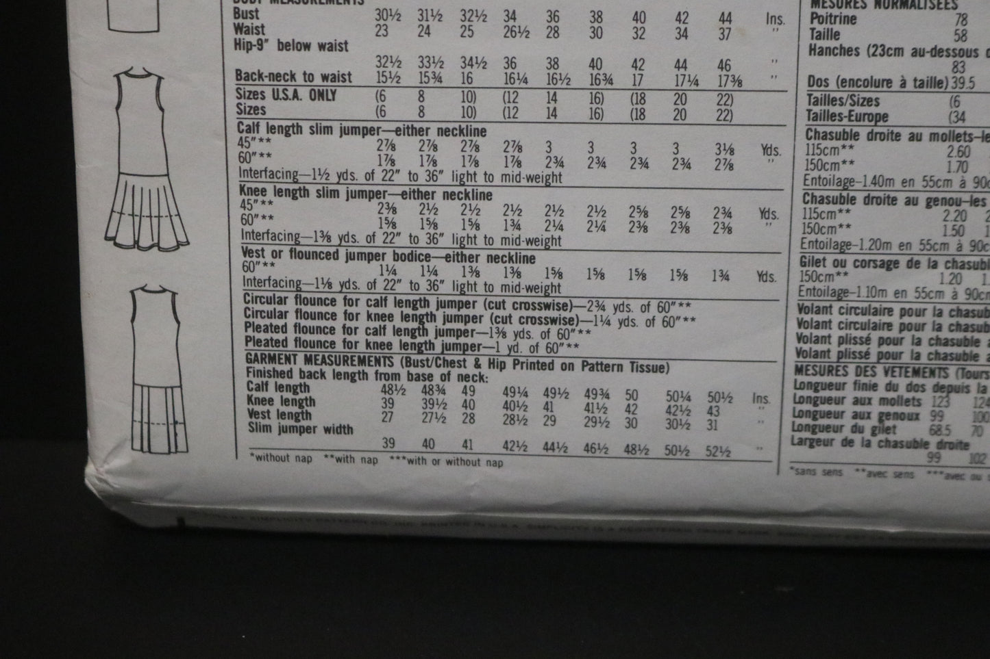 Simplicity 8544 Misses / MissPetite Jumper or Vest Sewing Pattern UNCUT Size 18 - 22