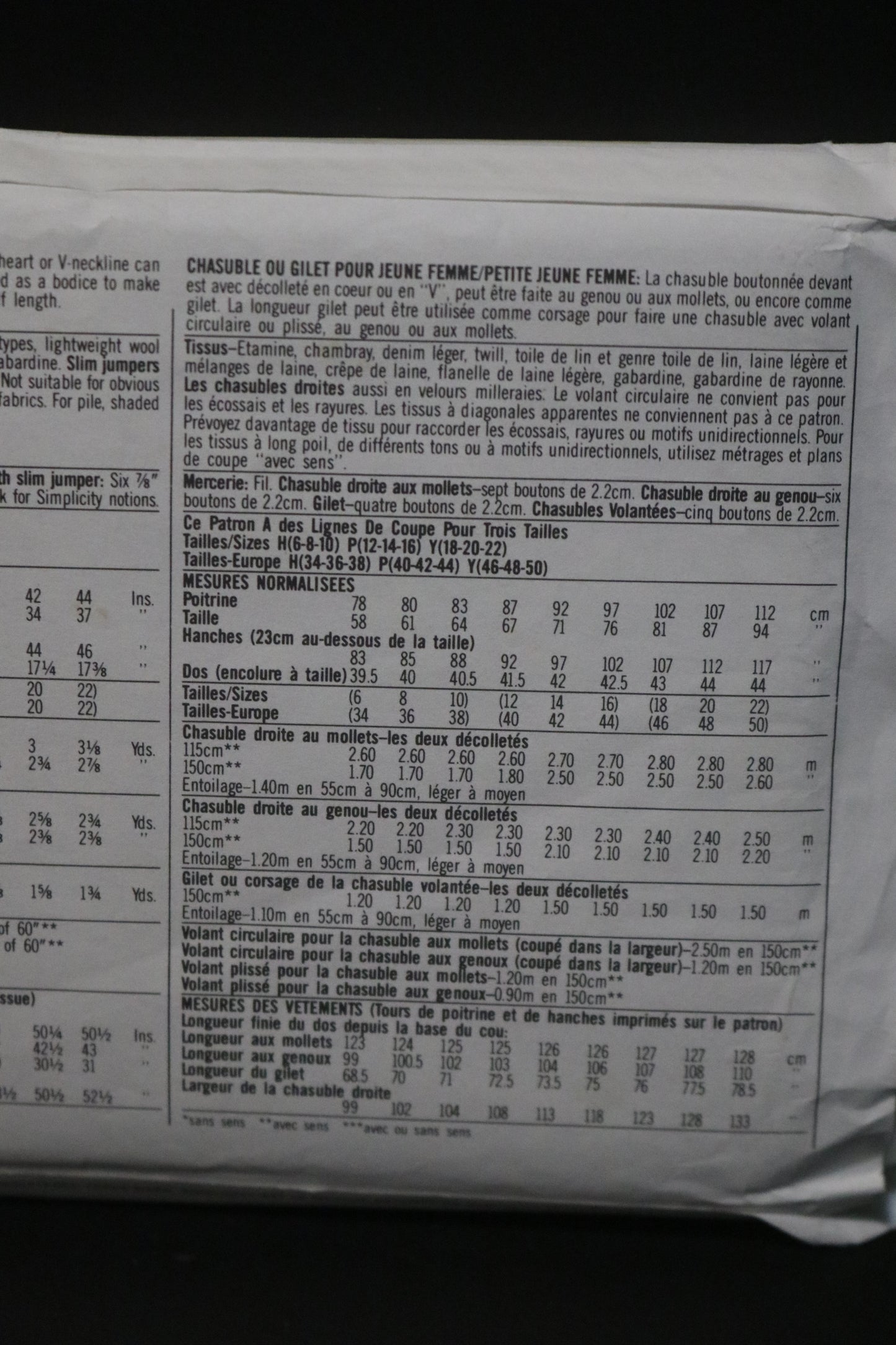 Simplicity 8544 Misses / MissPetite Jumper or Vest Sewing Pattern UNCUT Size 18 - 22
