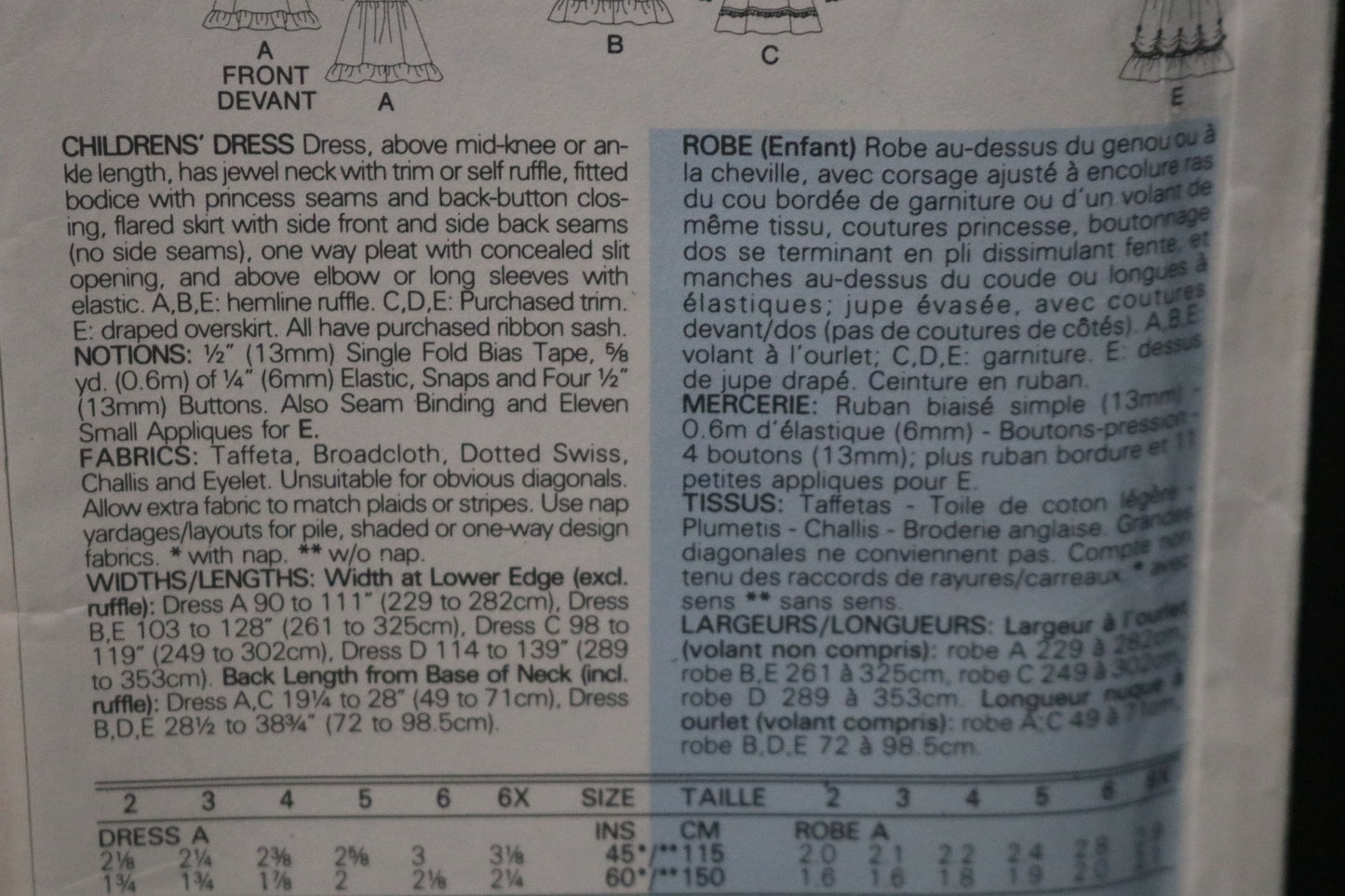 Butterick 3649 Girls Dress Sewing Pattern - UNCUT Size 5