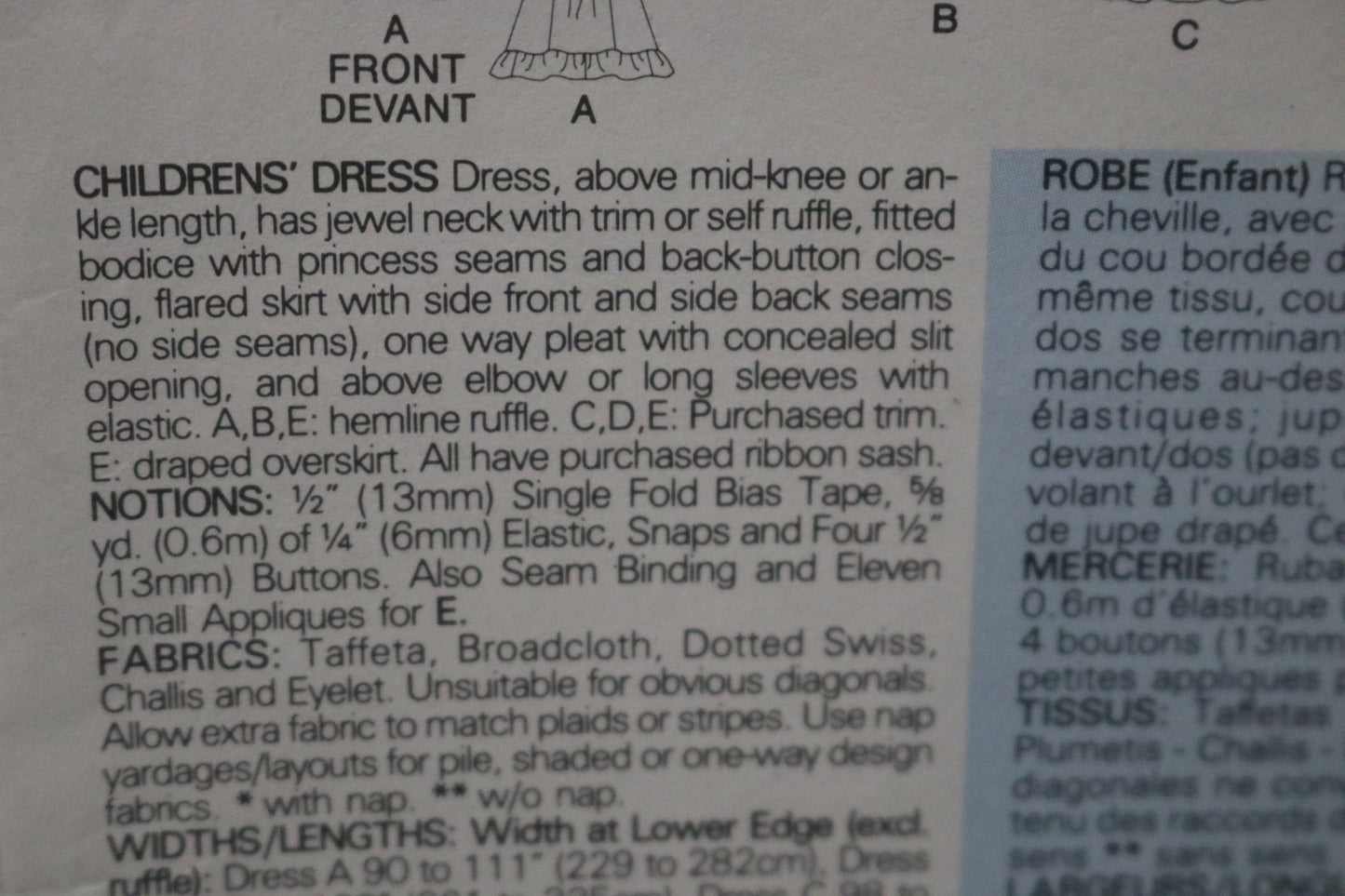 Butterick 3649 Girls Dress Sewing Pattern - UNCUT Size 5