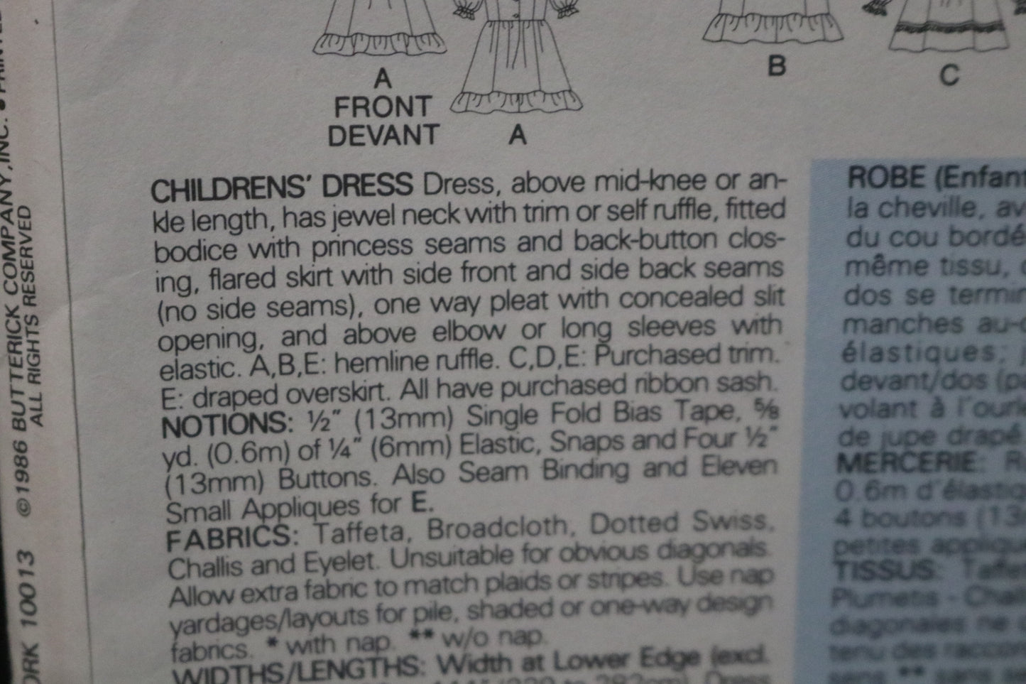 Butterick 3649 Girls Dress Sewing Pattern - UNCUT Size 5