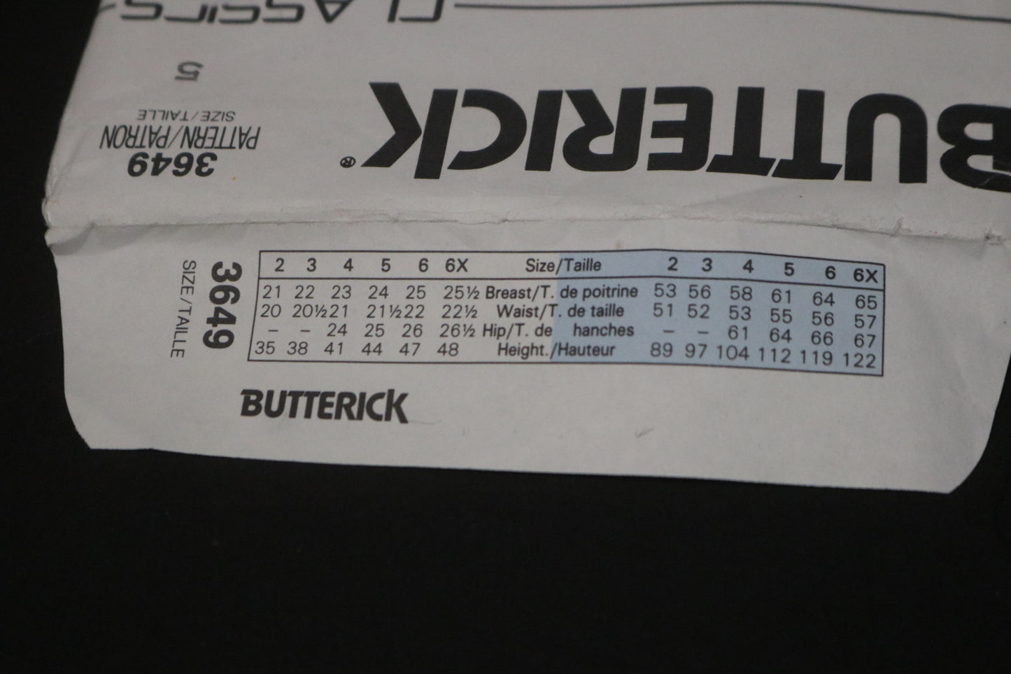 Butterick 3649 Girls Dress Sewing Pattern - UNCUT Size 5
