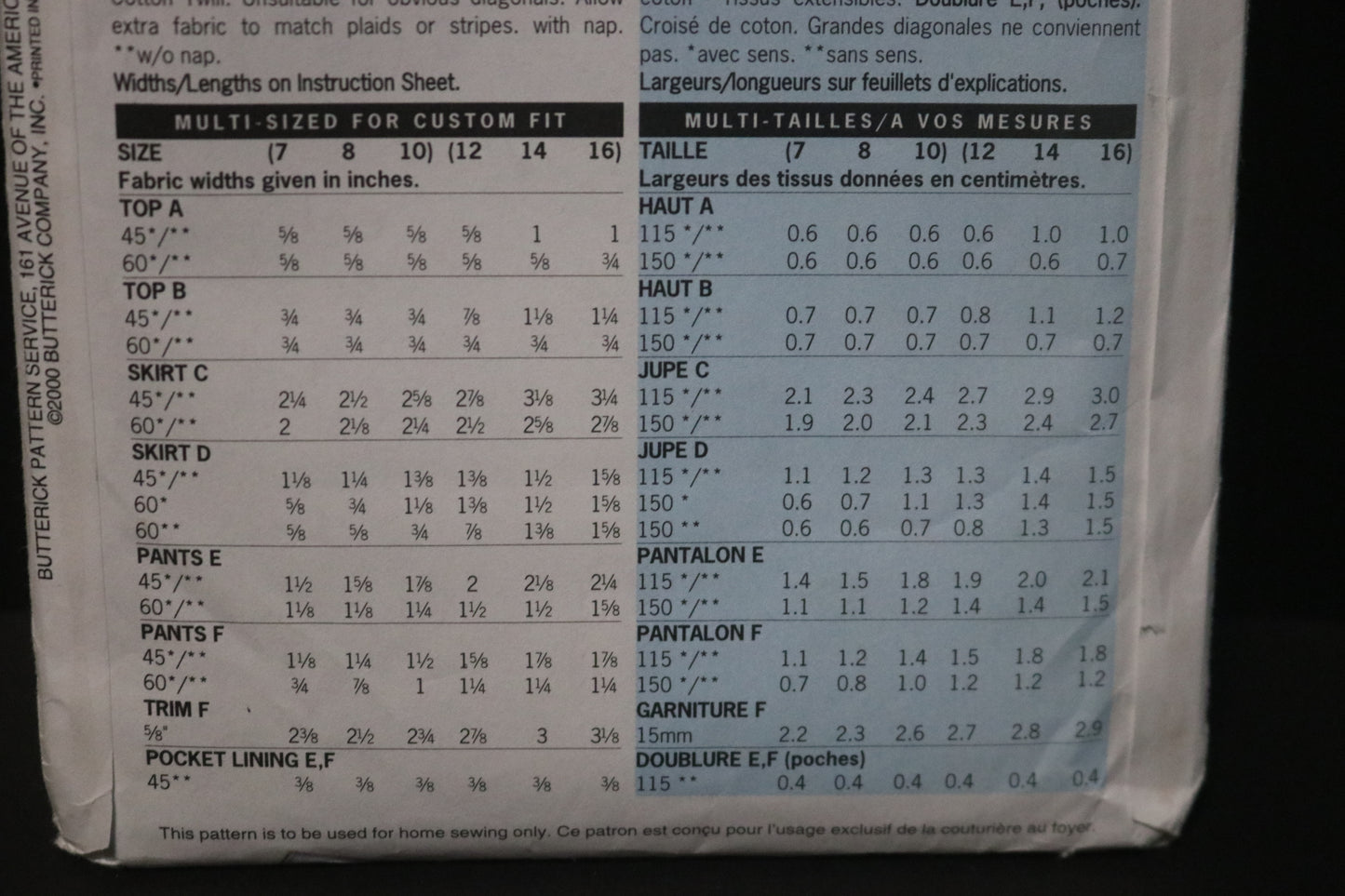 Butterick 6616 Girls Top Skirt and Pants Sewing Pattern UNCUT Size 12 14 16
