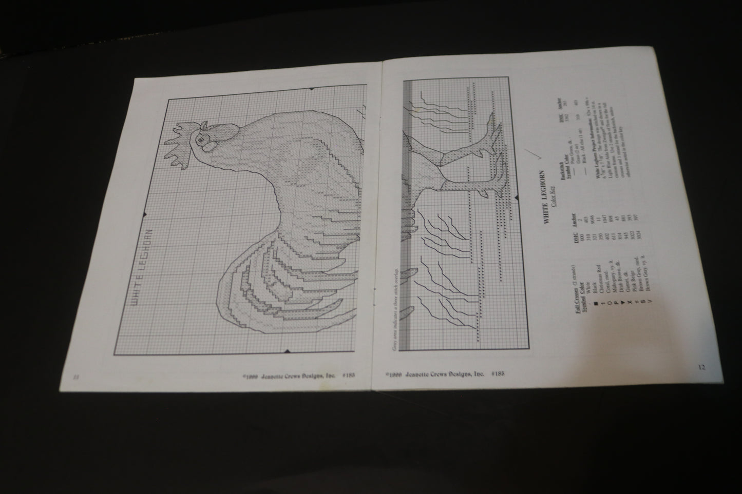 Jeanette Crews Fowl Play Counted Cross Stitch Booklet - Rooster Cross Stitch Pattern