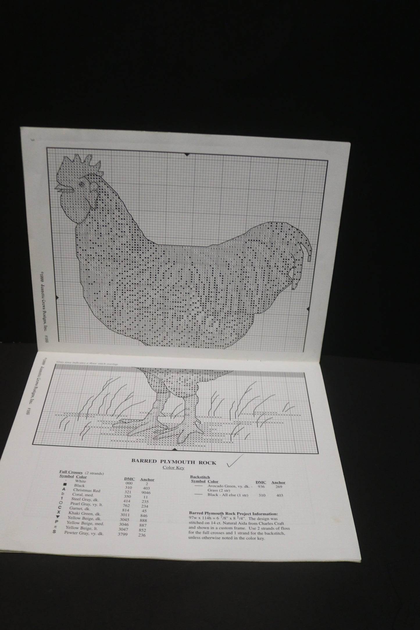 Jeanette Crews Fowl Play Counted Cross Stitch Booklet - Rooster Cross Stitch Pattern