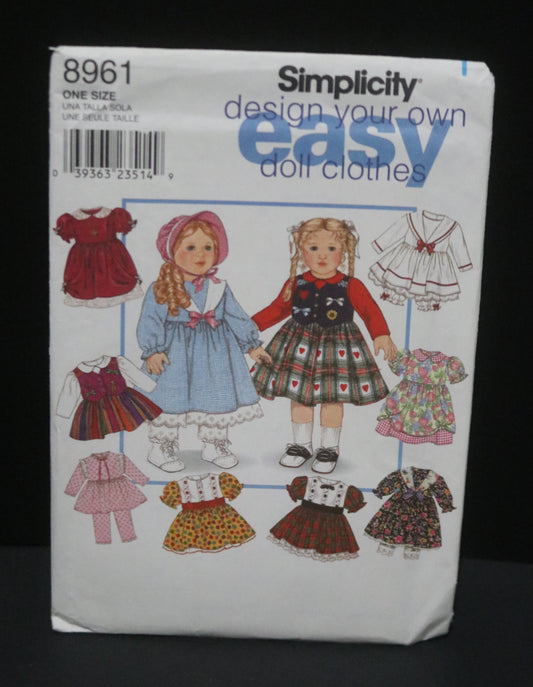 Simplicity 8961 Design Your Own 18" (45.5 cm) Doll Clothes Sewing Pattern - UNCUT