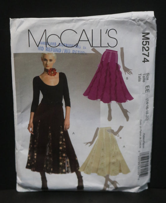 McCalls 5274 Misses Skirts Sewing Pattern UNCUT Size 14 16 18 20