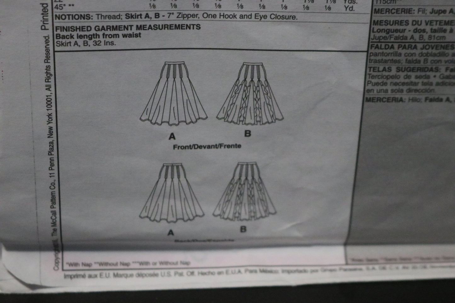 McCalls 5274 Misses Skirts Sewing Pattern UNCUT Size 14 16 18 20