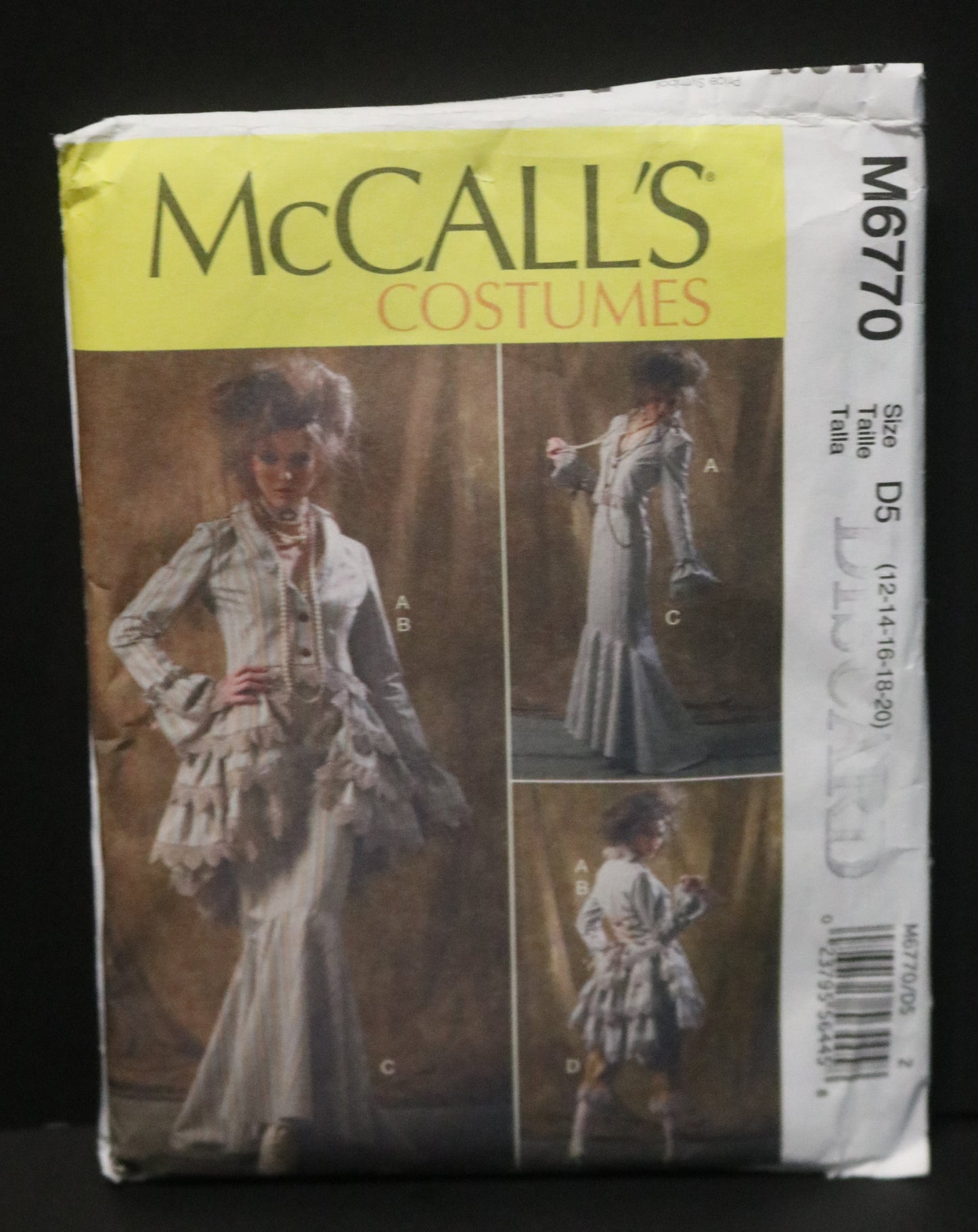 McCalls 6770 Misses Jacket Bustle / Cape;et Skirt and Pantstume Sewing Pattern - UNCUT - Size 12 14 16 18 20