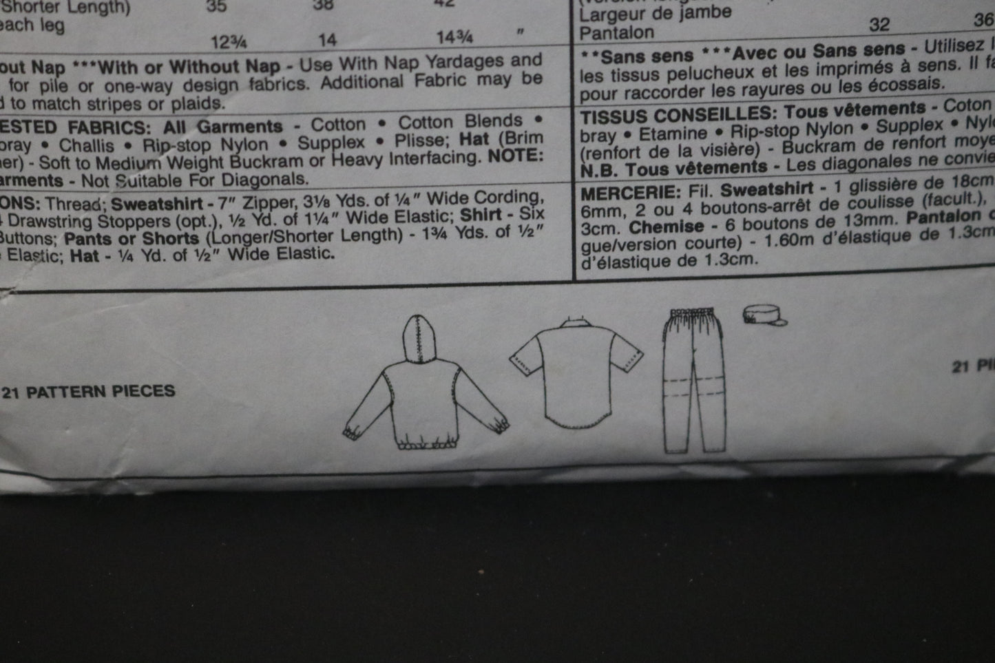 McCalls 5304 Boys and Girls Sweatshirt, Shirt, Pants or Shorts and Hat Sewing Pattern UNCUT Size Medium (8,10)