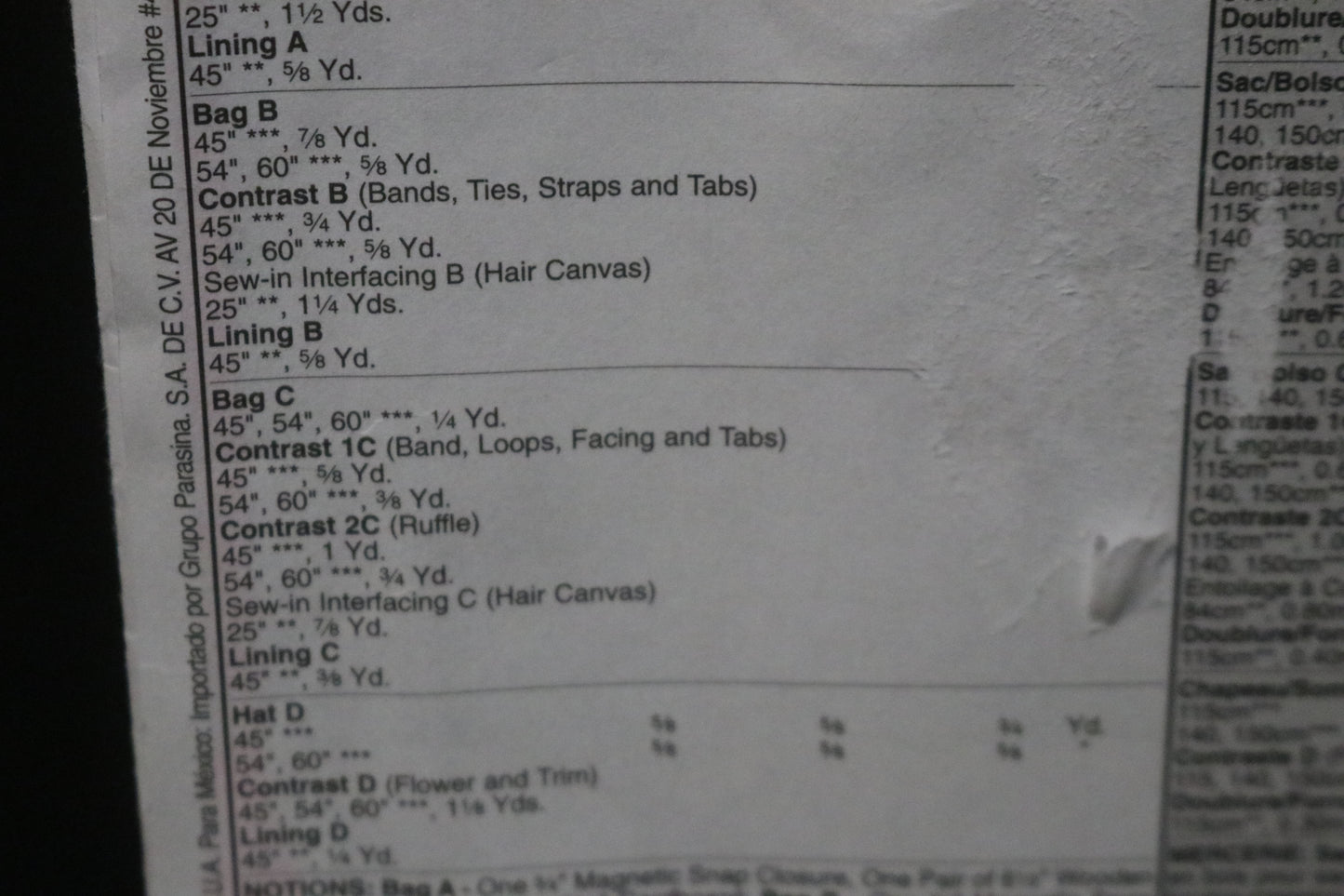 McCalls 5641 Laura Ashley Handbags and Hat Sewing Pattern - UNCUT