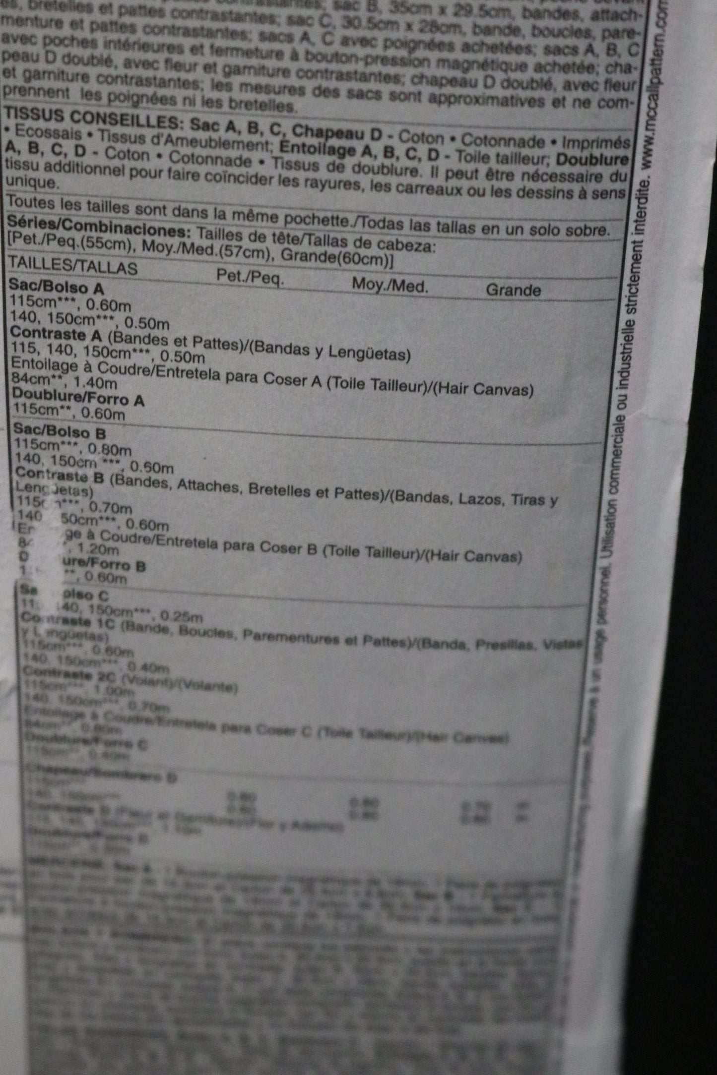 McCalls 5641 Laura Ashley Handbags and Hat Sewing Pattern - UNCUT