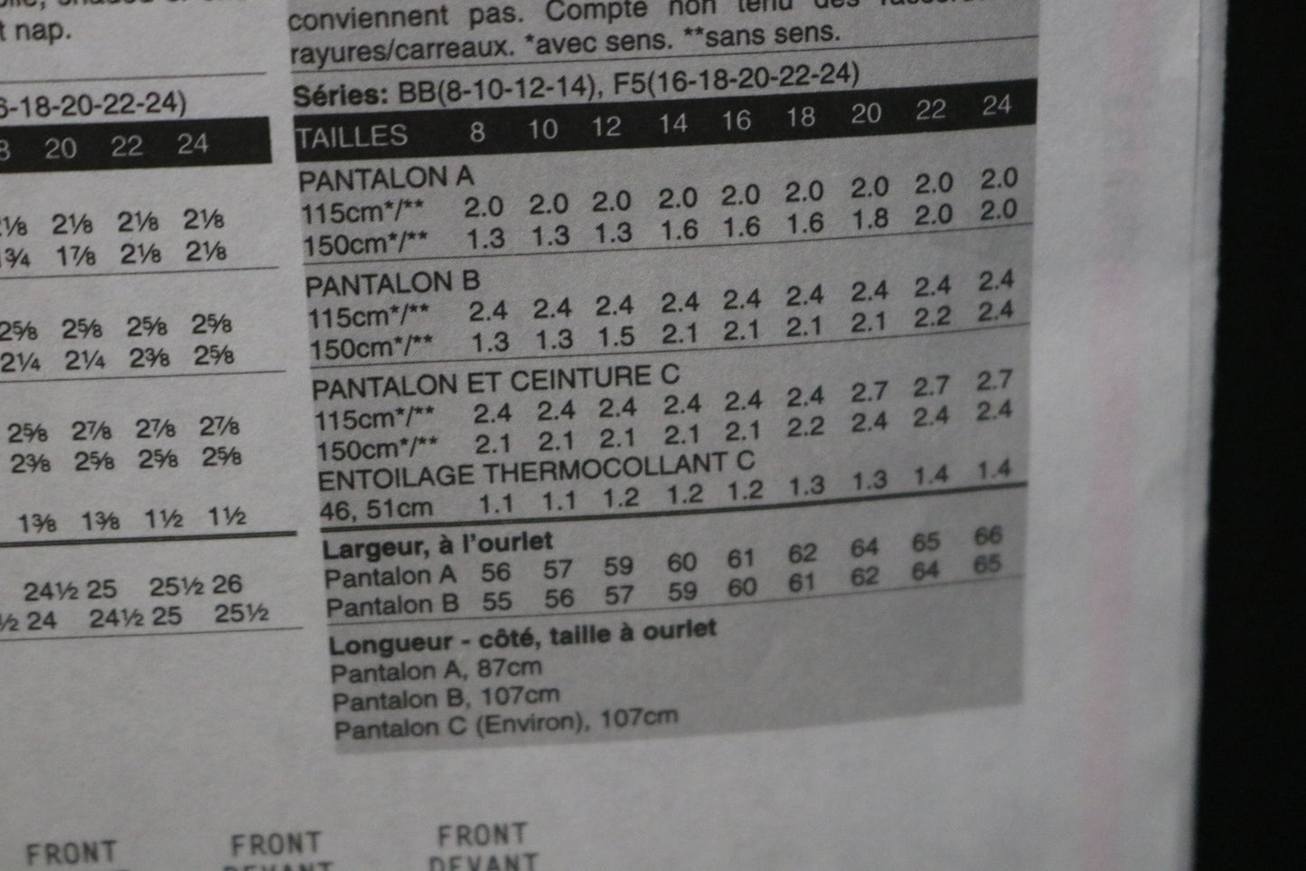 Vogue 8584 Misses Pants and Belt Sewing Pattern - UNCUT - Size 16 18 20 22 24