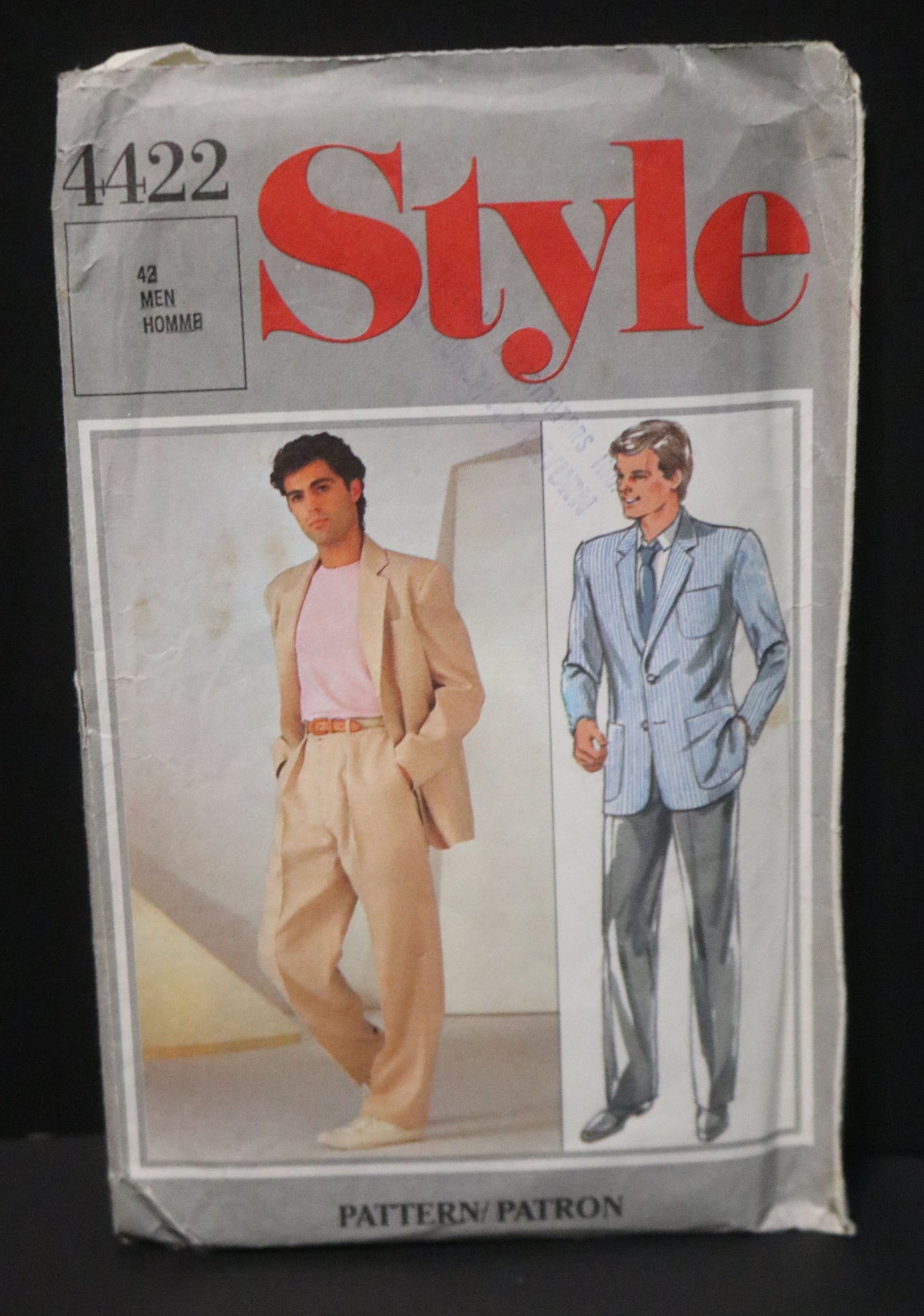 Style 4422 Mens Half Lined Jacket and Trousers Sewing Pattern - UNCUT Size 42