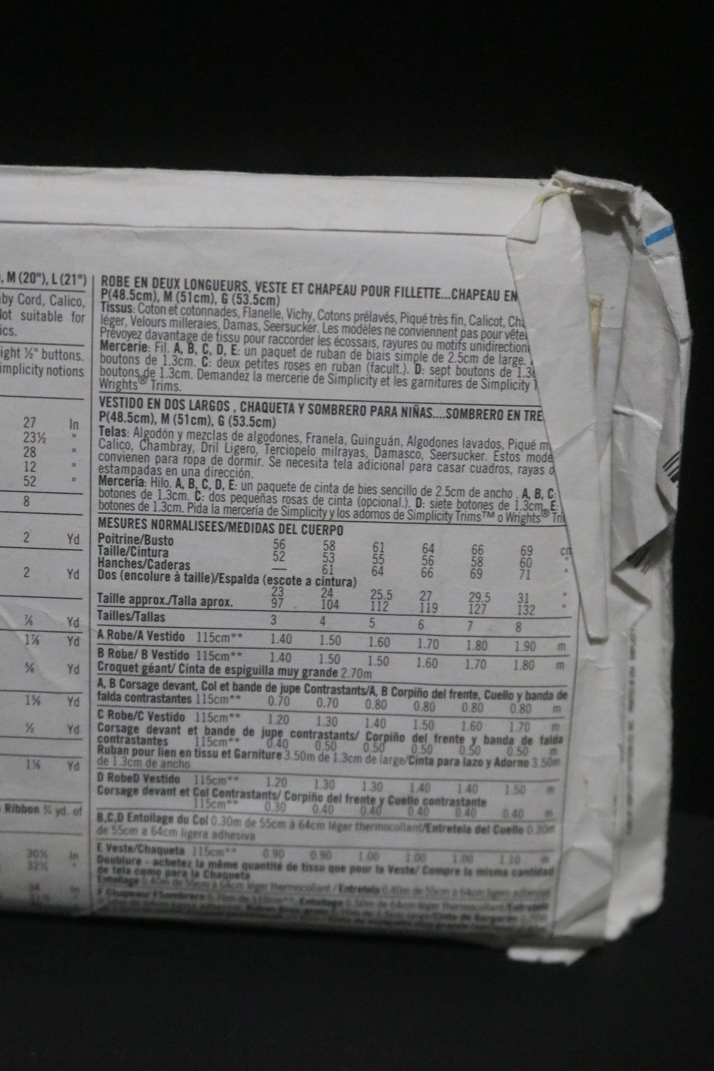 Simplicity 5847 Child's Dress in Two Lengths Jacket and Hat Sewing Pattern - UNCUT - Size 3 4 5 6 7 8