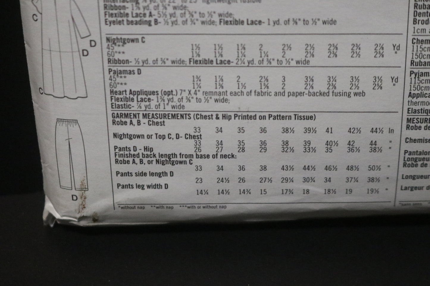 Simplicity 8488 Girls Sleepwear Sewing Pattern UNCUT Size 7 8 10 12