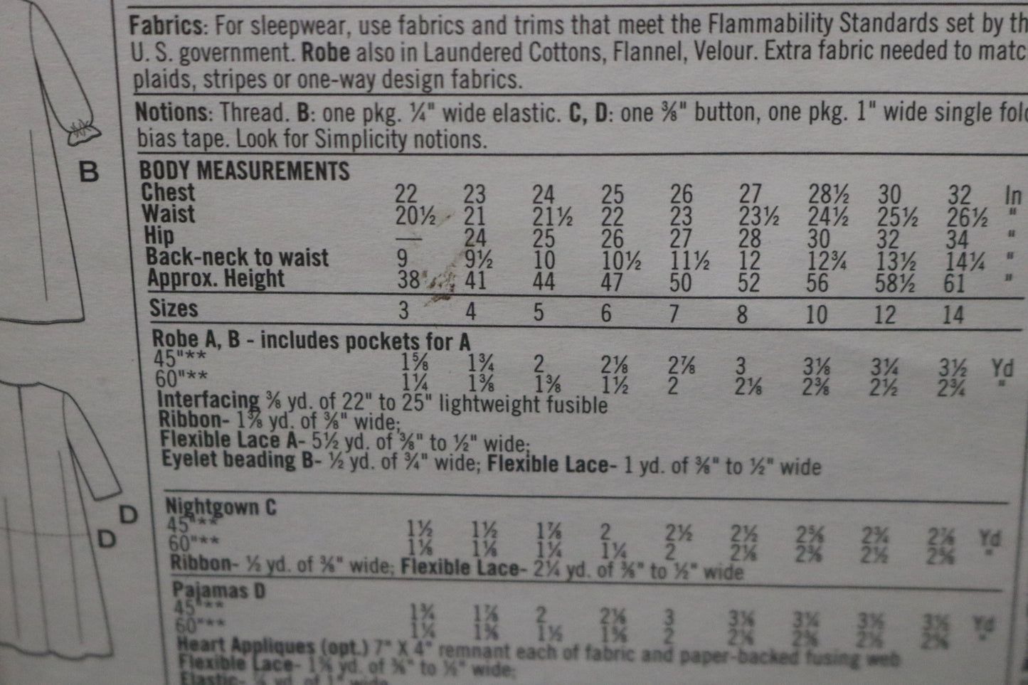 Simplicity 8488 Girls Sleepwear Sewing Pattern UNCUT Size 7 8 10 12