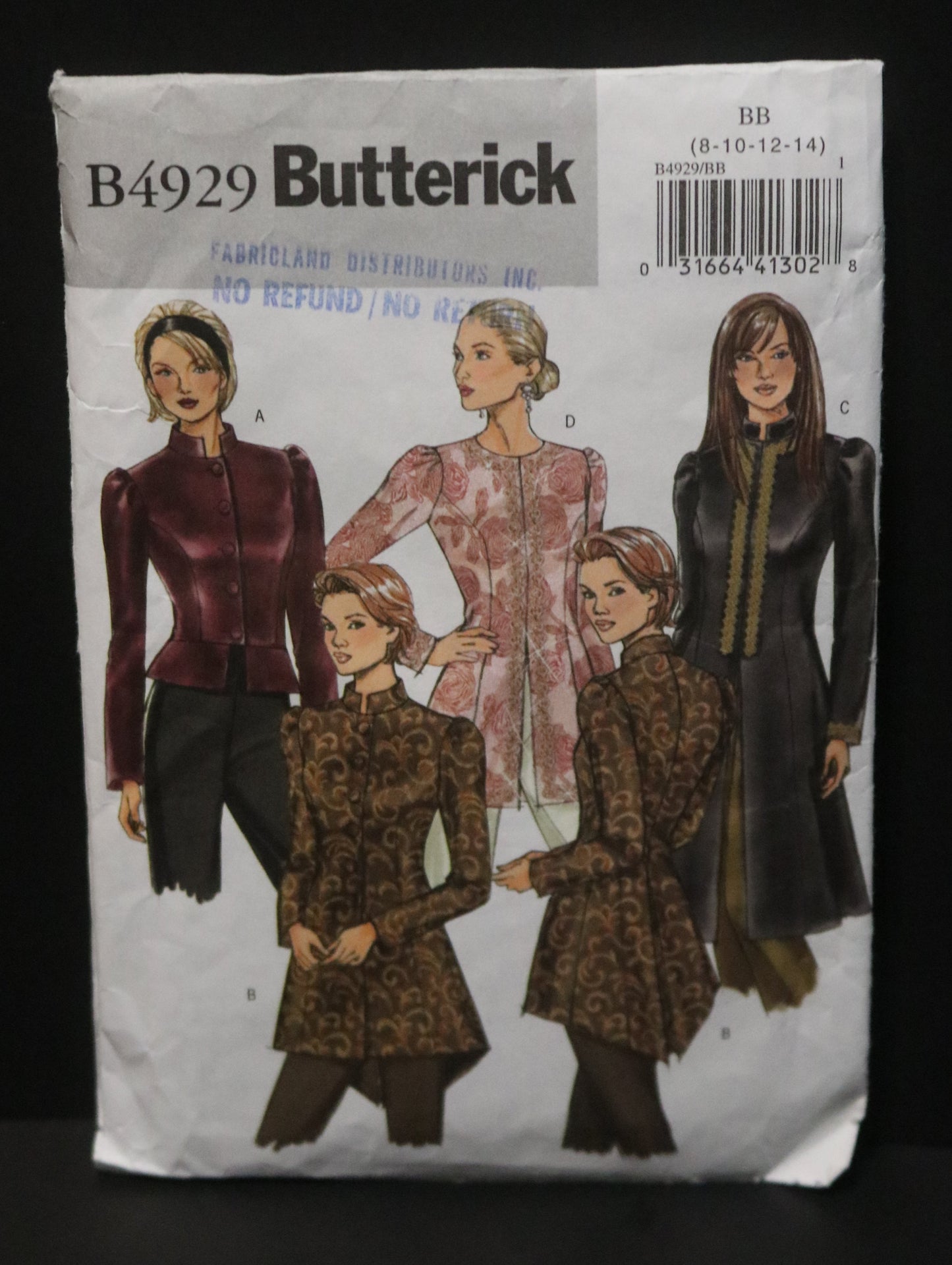 Butterick 4929 Misses Jacket Sewing Pattern UNCUT  Size 8 10 12 14