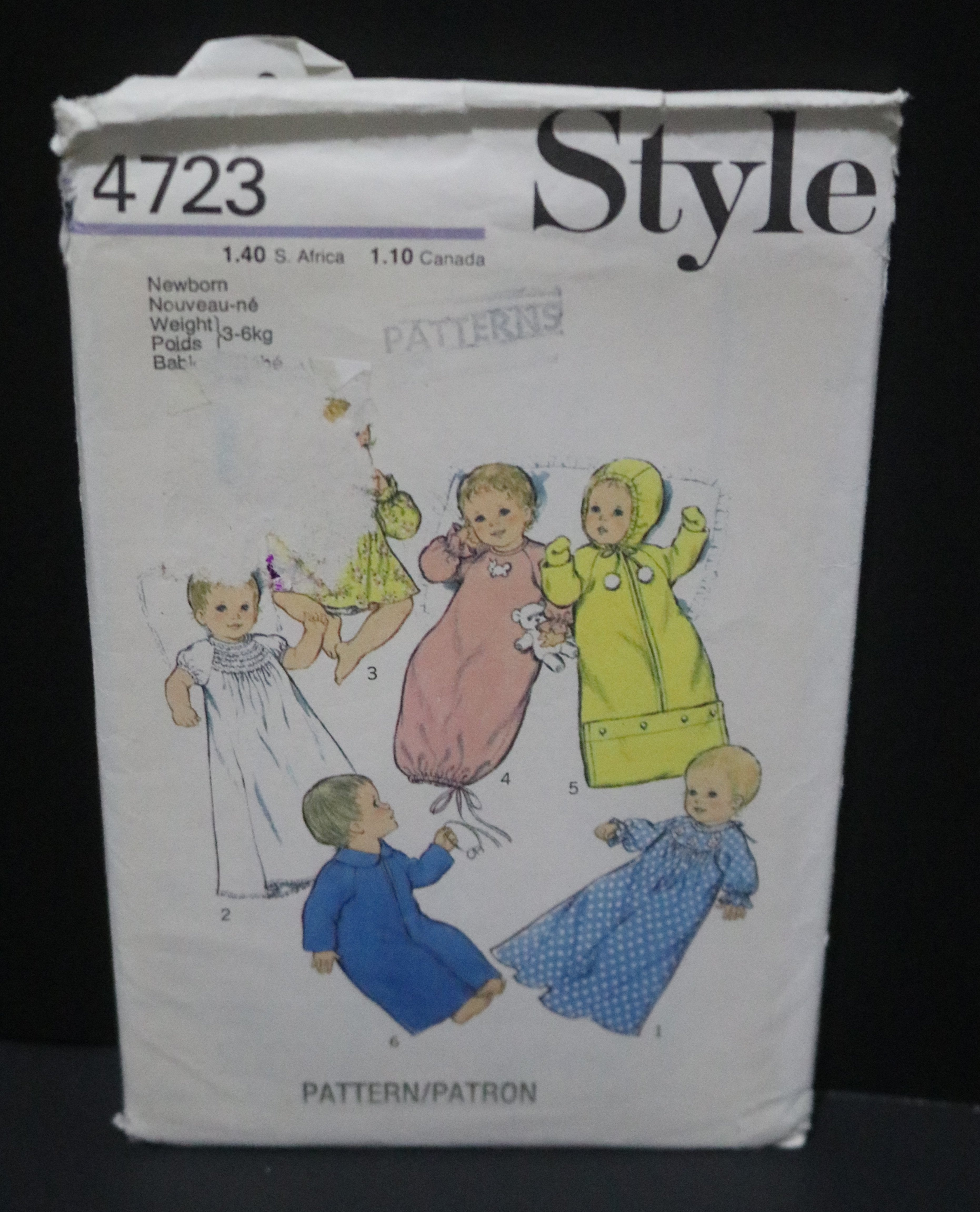 Style 4723 Layette in Two Sizes Sewing Pattern - UNCUT - Size Newborn ...