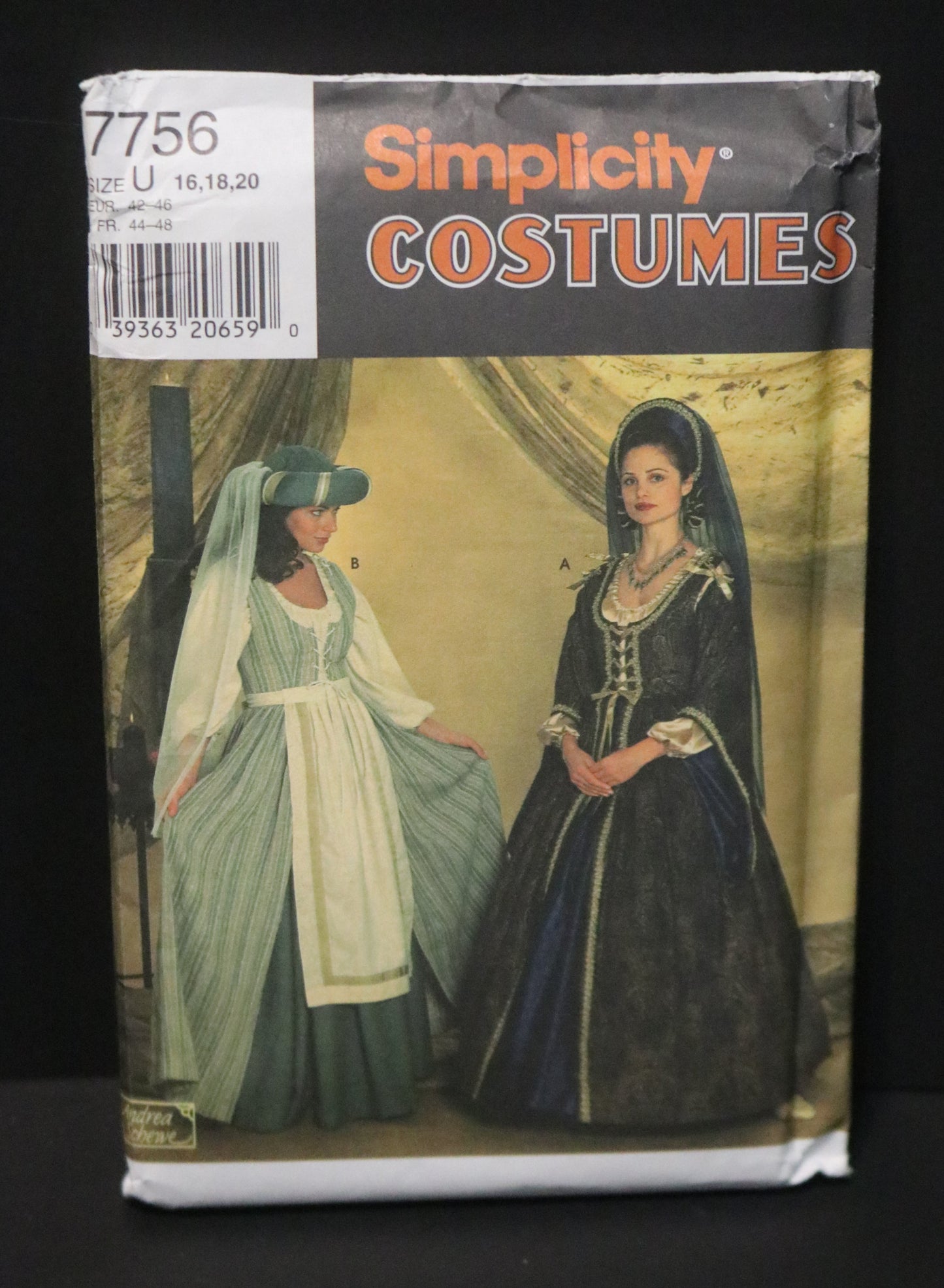 Simplicity 7756  Misses Medieval Costumes Sewing Pattern - UNCUT - Size 16 18 20