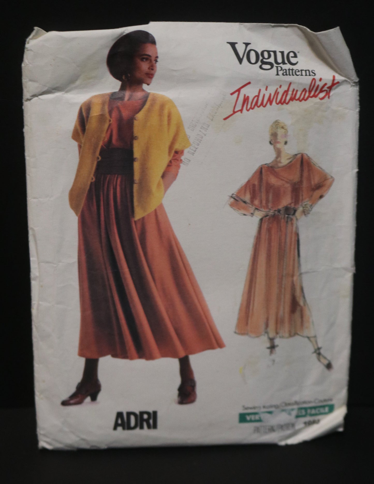 Vogue 1985 ADRI Misses Jacket Top and Skirt Sewing Pattern - UNCUT - Size 14