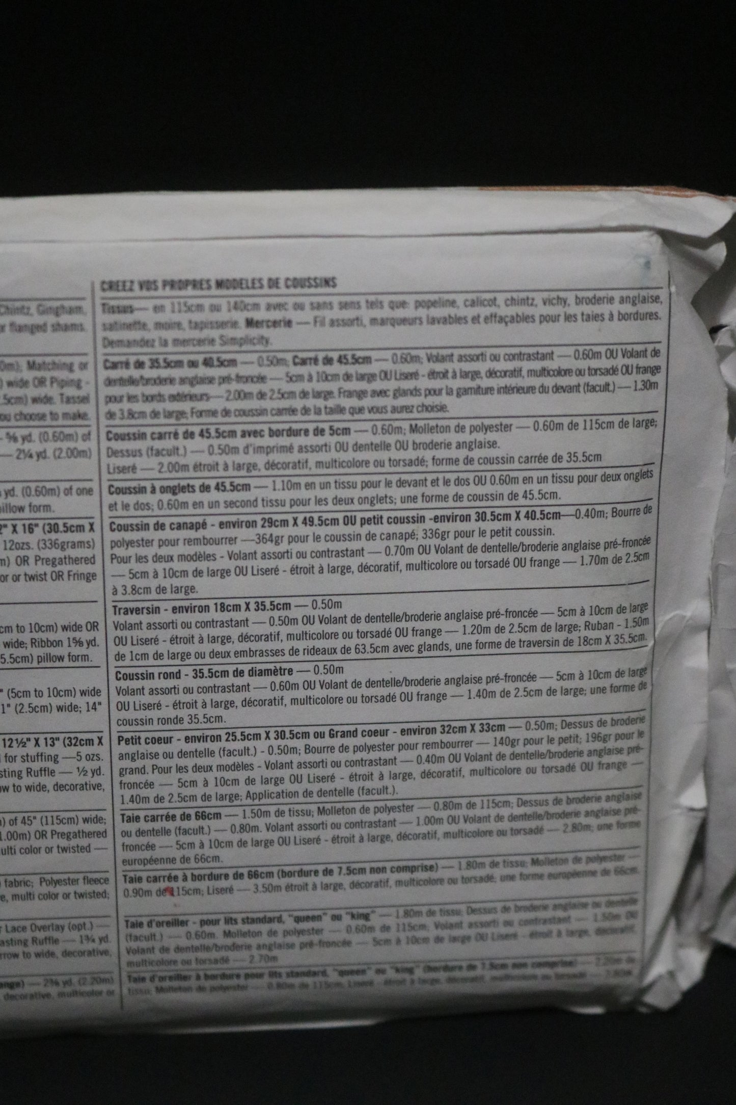 Simplicity 9683 Design Your Own Pillows Sewing Pattern - UNCUT