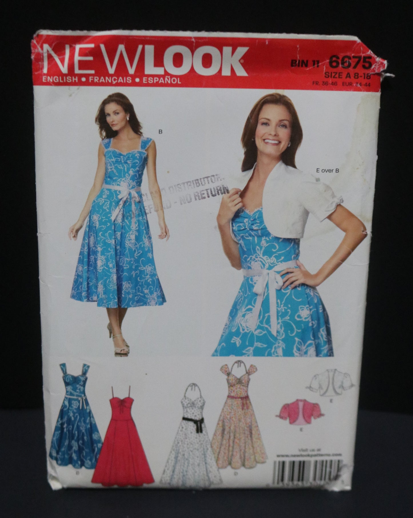 New Look 6675 Misses Sundress and Jacket  Sewing Pattern - UNCUT - Size 8 - 18