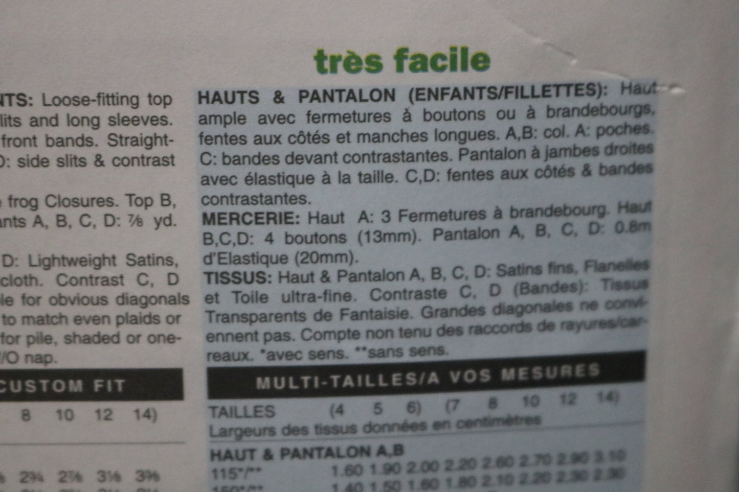 Butterick 4014 Girls Pajama Top and Pants Sewing Pattern - UNCUT - Size 7 8 10