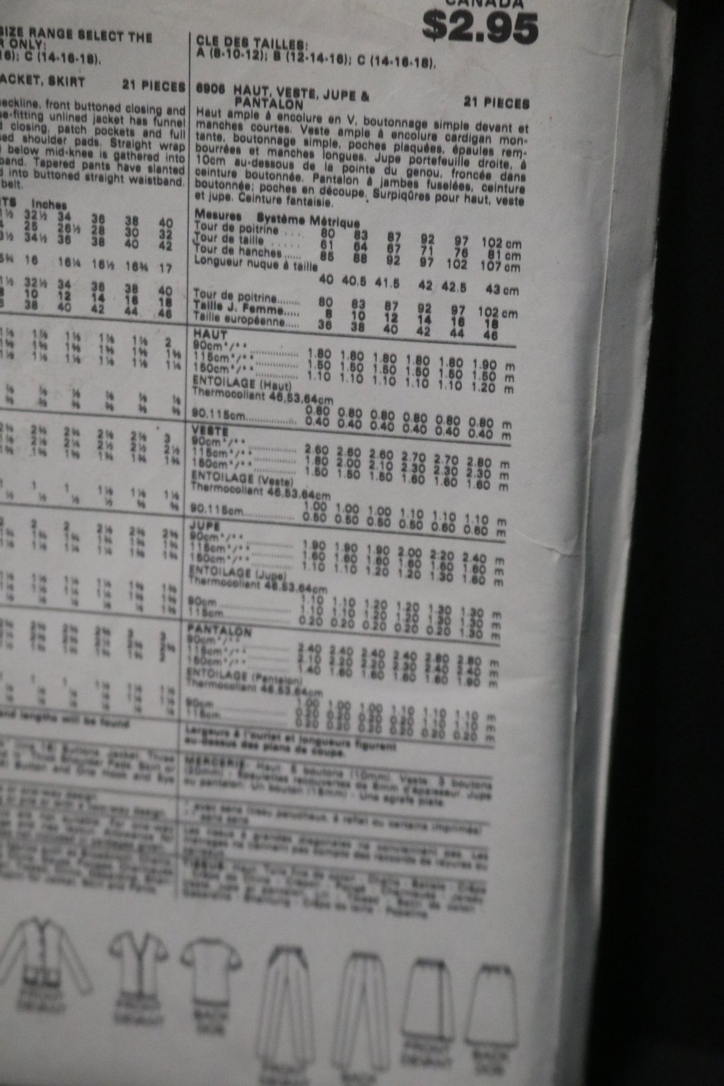 Butterick 6906 Misses' Top, Jacket, Skirt & Pants Sewing Pattern UNCUT Size 12 14 16