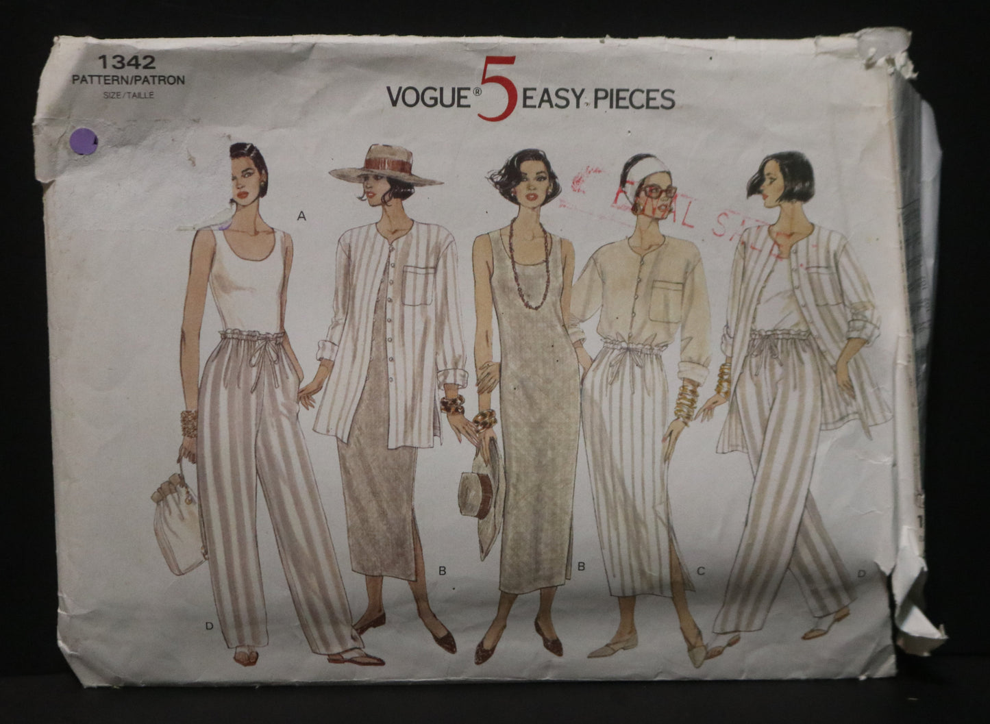 Vogue 1342 Misses Shirt Top Dress and Pants Sewing Pattern - UNCUT - Size 20 22 24