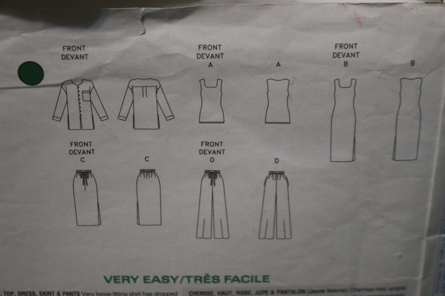 Vogue 1342 Misses Shirt Top Dress and Pants Sewing Pattern - UNCUT - Size 20 22 24