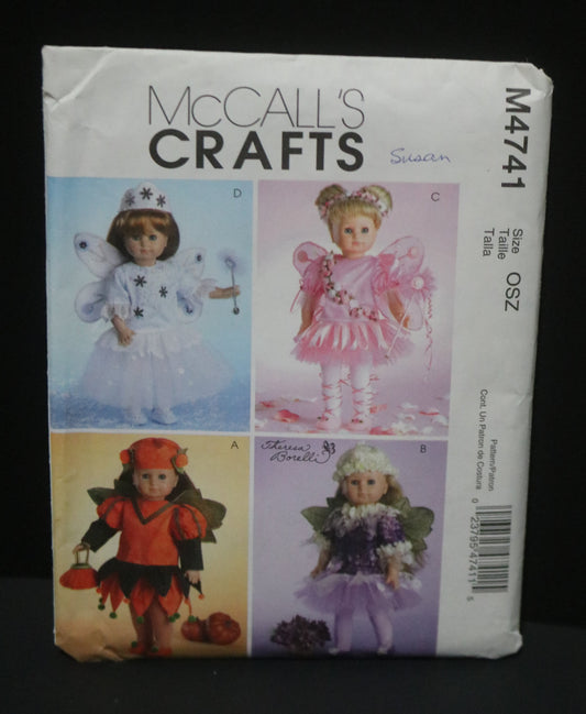 McCalls 4741 18" Doll Fairy Costumes Sewing Pattern UNCUT