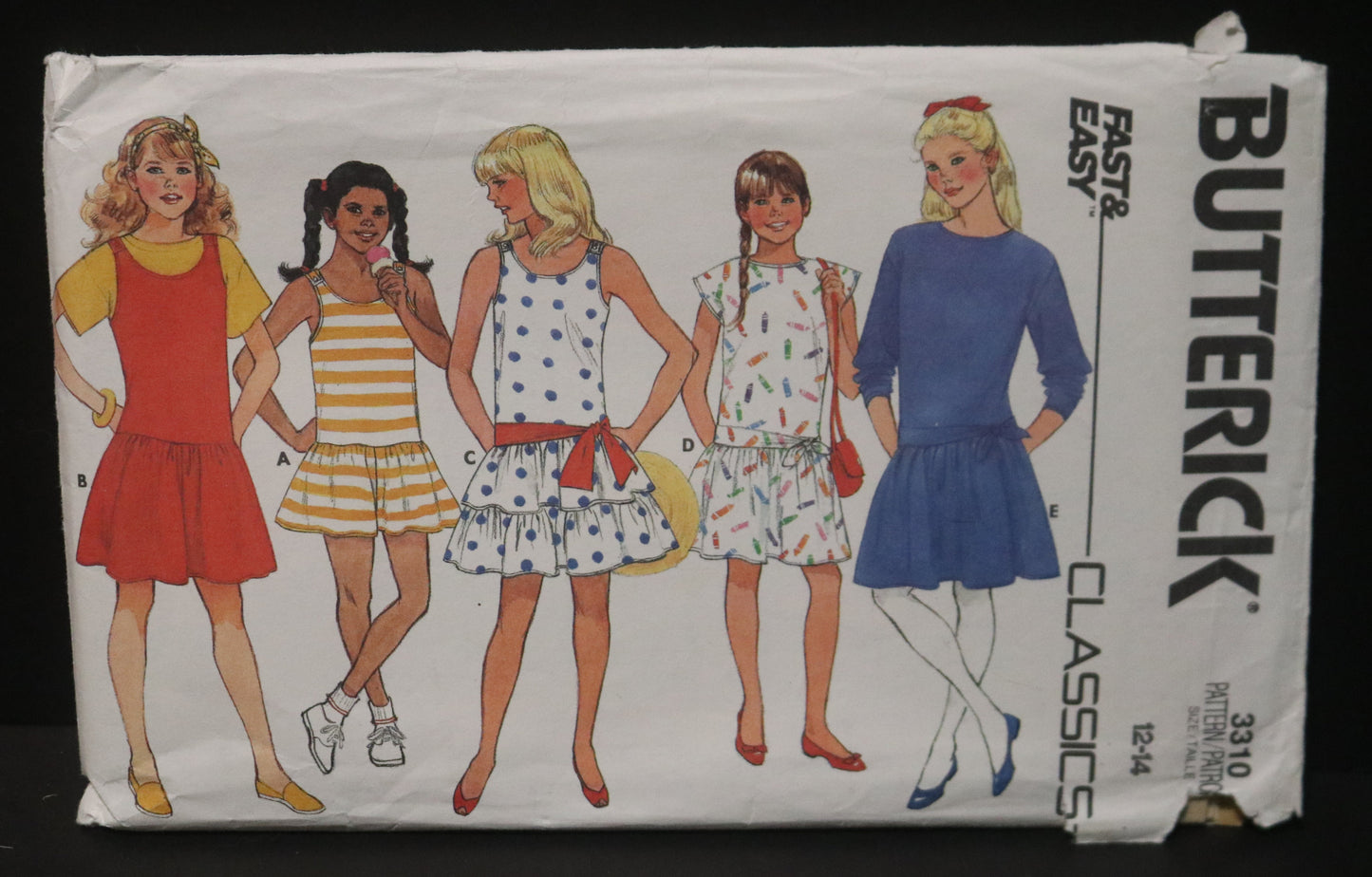 Butterick 3310 Girls Dress and Pantdress Sewing Pattern - UNCUT Size 12 -14