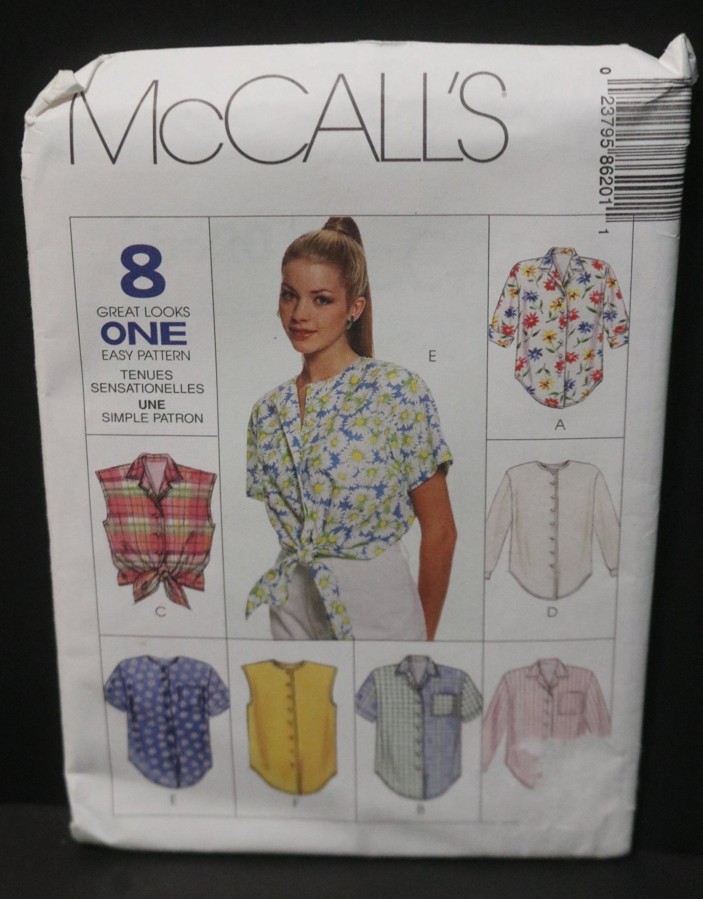 McCalls 8620 Misses Shirts Sewing Pattern UNCUT - Size 8 10 12