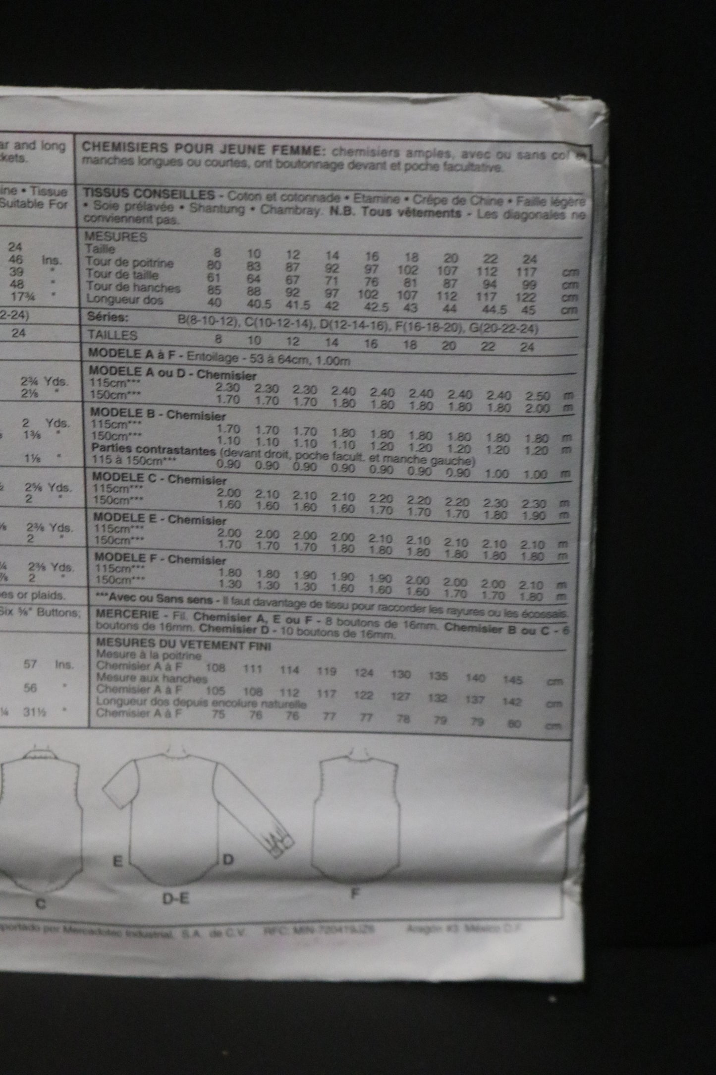 McCalls 8620 Misses Shirts Sewing Pattern UNCUT - Size 8 10 12