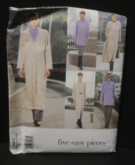 Vogue 2382 Misses / Misses Petite Duster Dress Top Skirt and Pants Sewing Pattern - UNCUT - Size 20 22 24