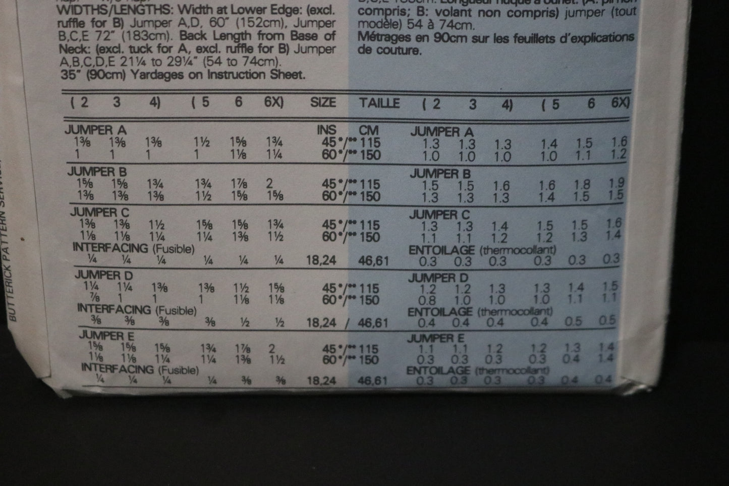 Butterick 4330 Childrens Jumper Sewing Pattern - UNCUT Size 5 6 6X