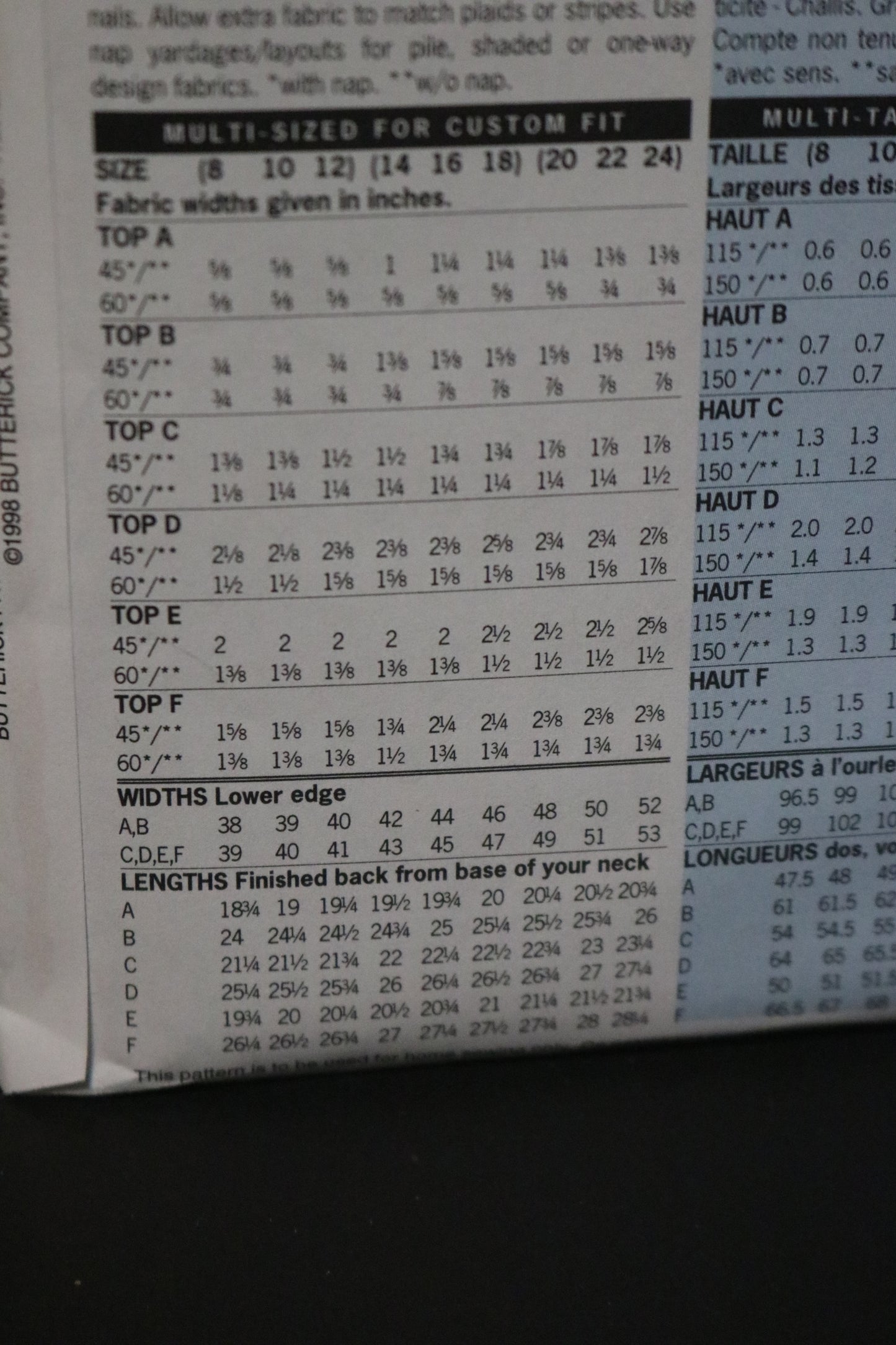 Butterick 5948 Misses / Misses Petite Top Sewing Pattern UNCUT  Size 14 16 18