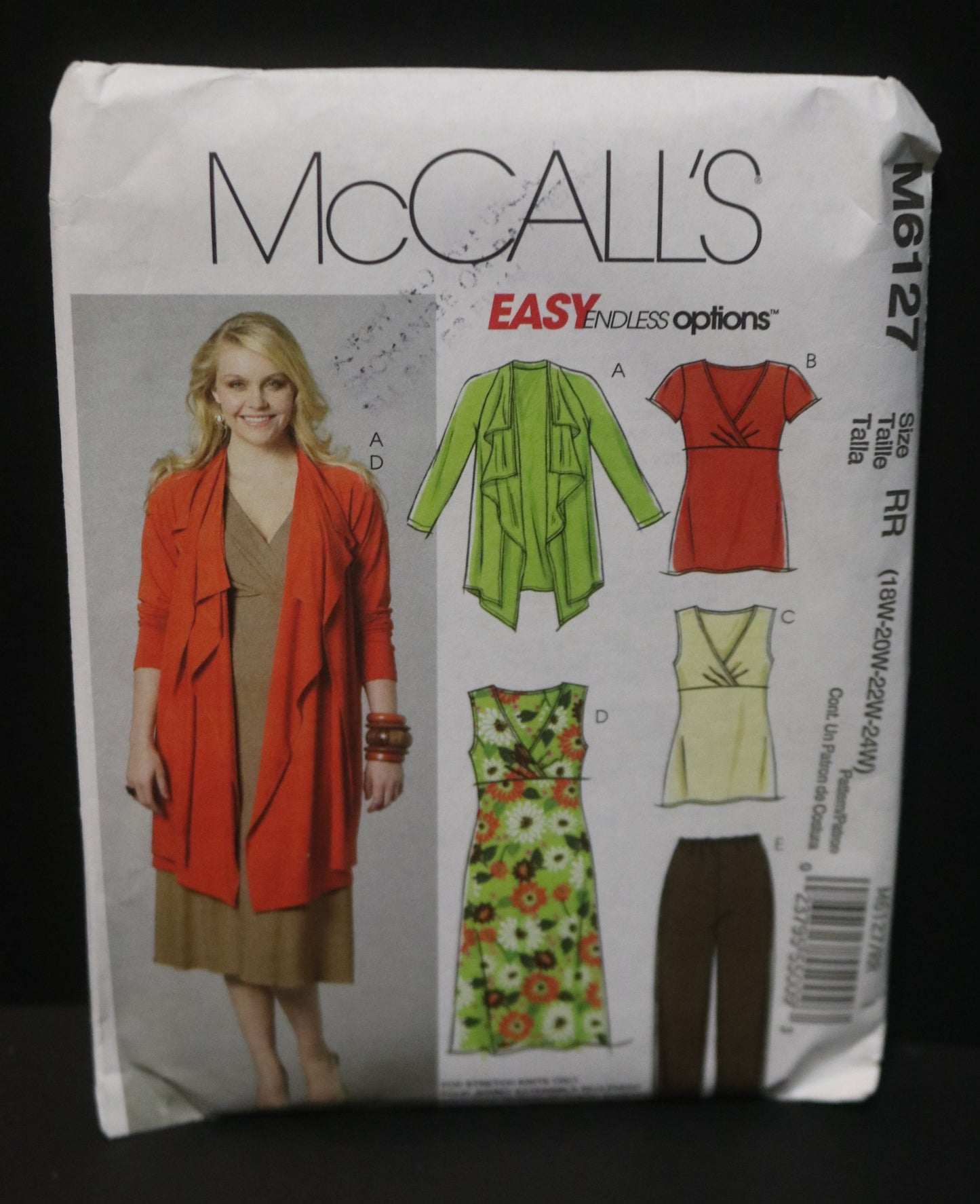 McCalls 6127 Womens Jacket Tunics, Dress and Pants Sewing Pattern UNCUT Size 18w 20w 22w 24w