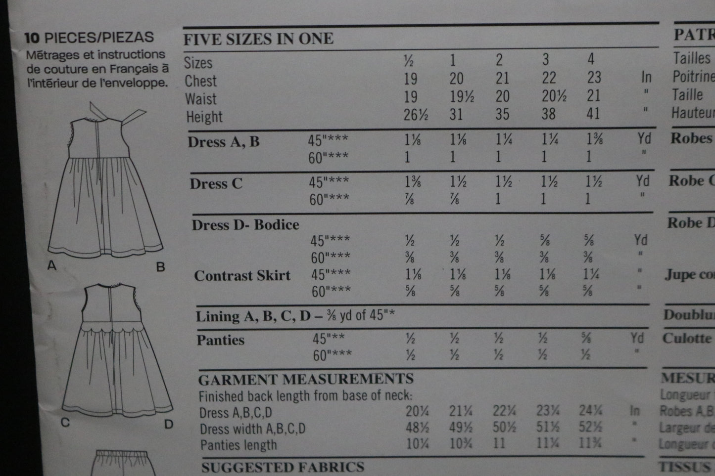 New Look 6767 Girls Toddlers Dress and Panties Sewing Pattern UNCUT Size 1/2 1 2 3 4