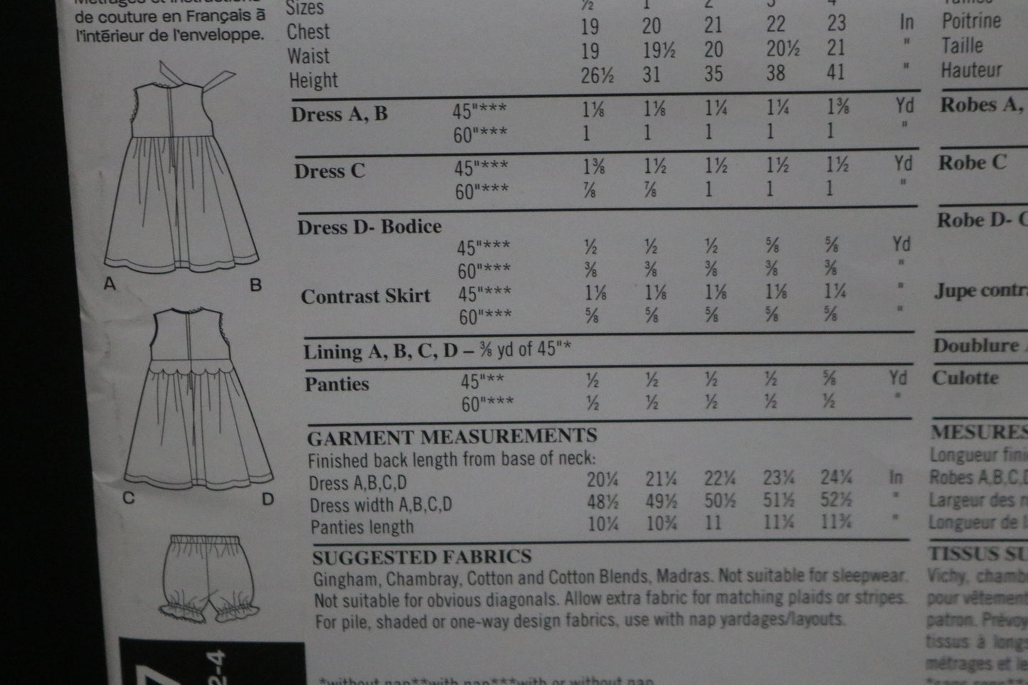 New Look 6767 Girls Toddlers Dress and Panties Sewing Pattern UNCUT Size 1/2 1 2 3 4