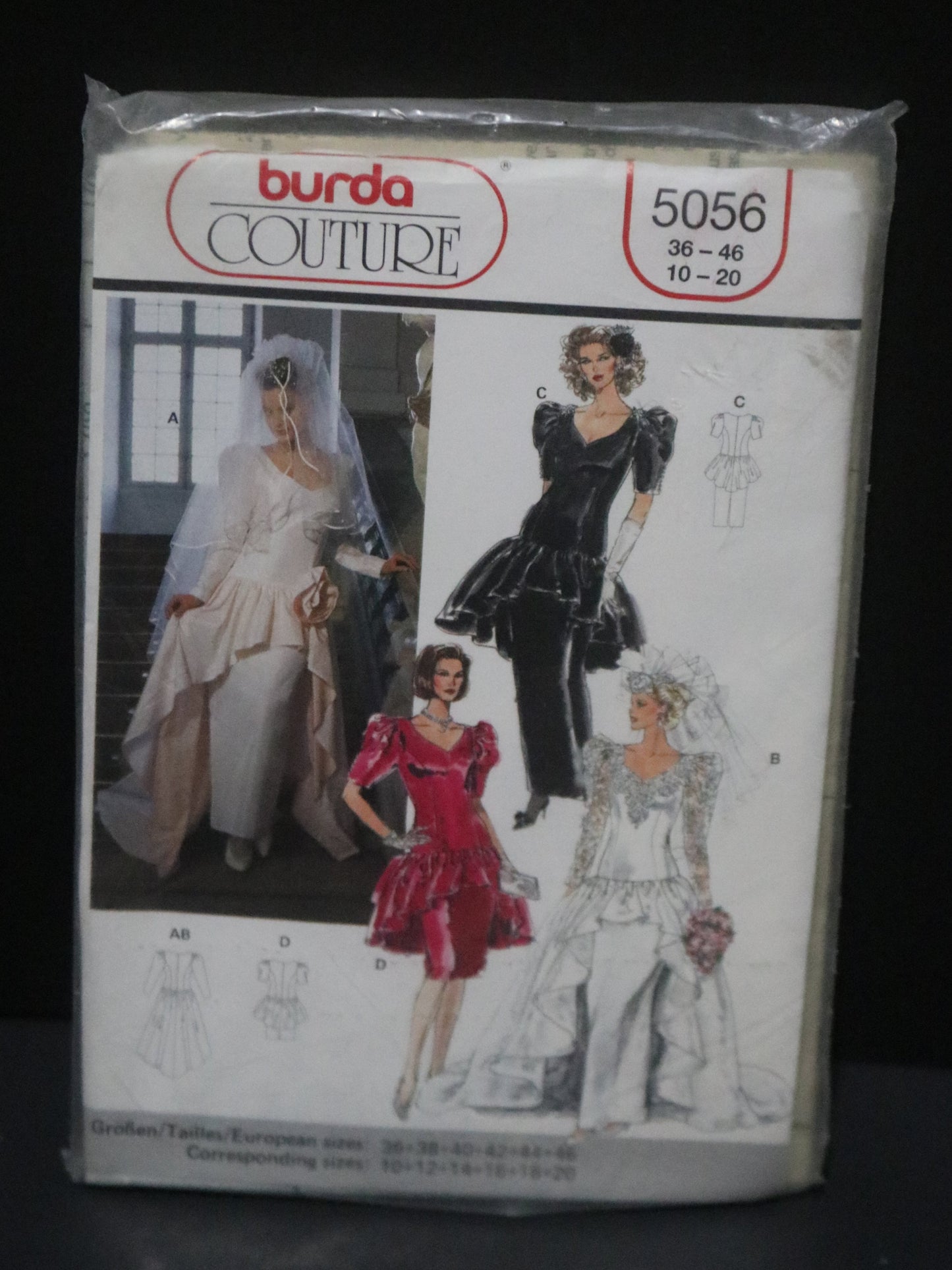 Burda Couture 5056 Misses Wedding Dress Sewing Pattern - UNCUT - Size 10 12 14 16 18 20