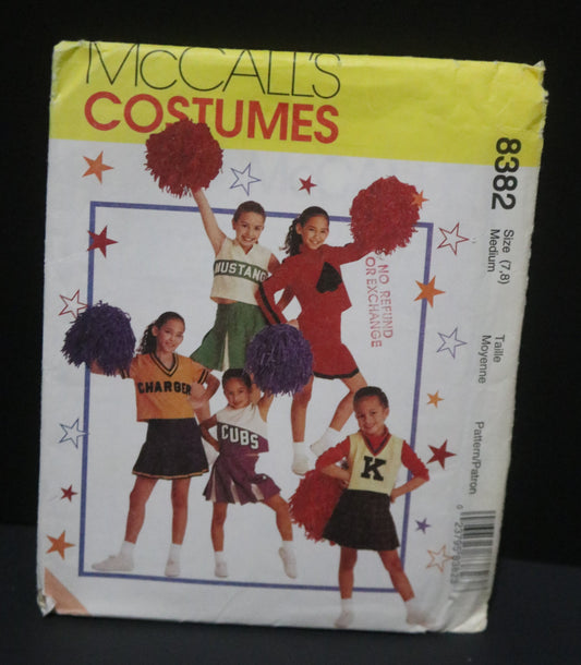 McCalls 8382  Children's and Girls Costume Sewing Pattern - UNCUT - Size Medium ( 7,8)