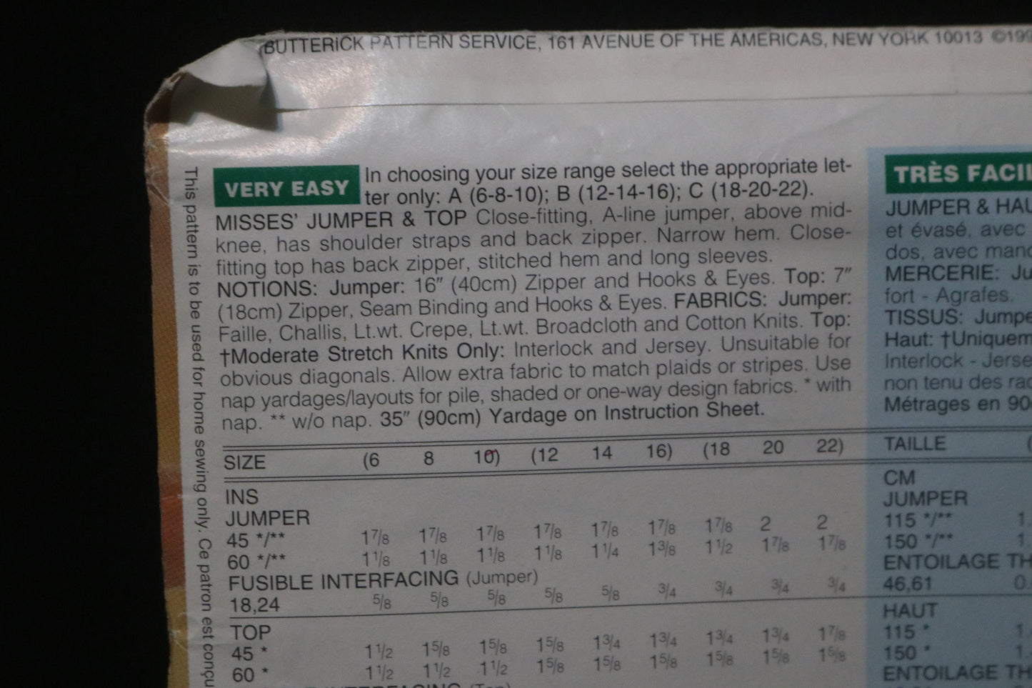 See and Sew 3827 Misses Jumper and Top Sewing Pattern - UNCUT - Size 12 14 16