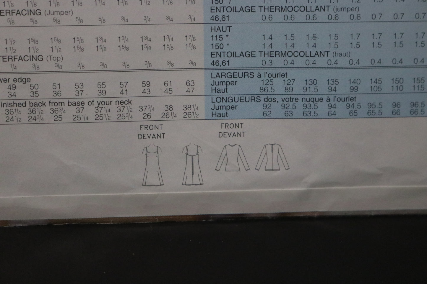 See and Sew 3827 Misses Jumper and Top Sewing Pattern - UNCUT - Size 12 14 16