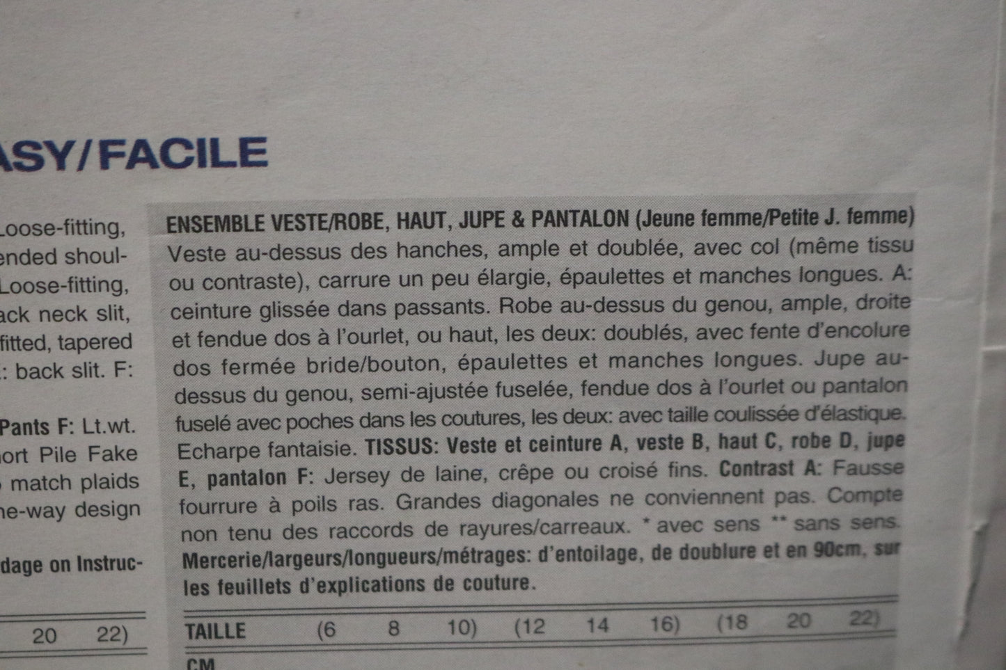 Vogue 1710 Misses / Misses Petite Jacket Dress Top Skirt and Pants Sewing Pattern - UNCUT - Size 12 14 16