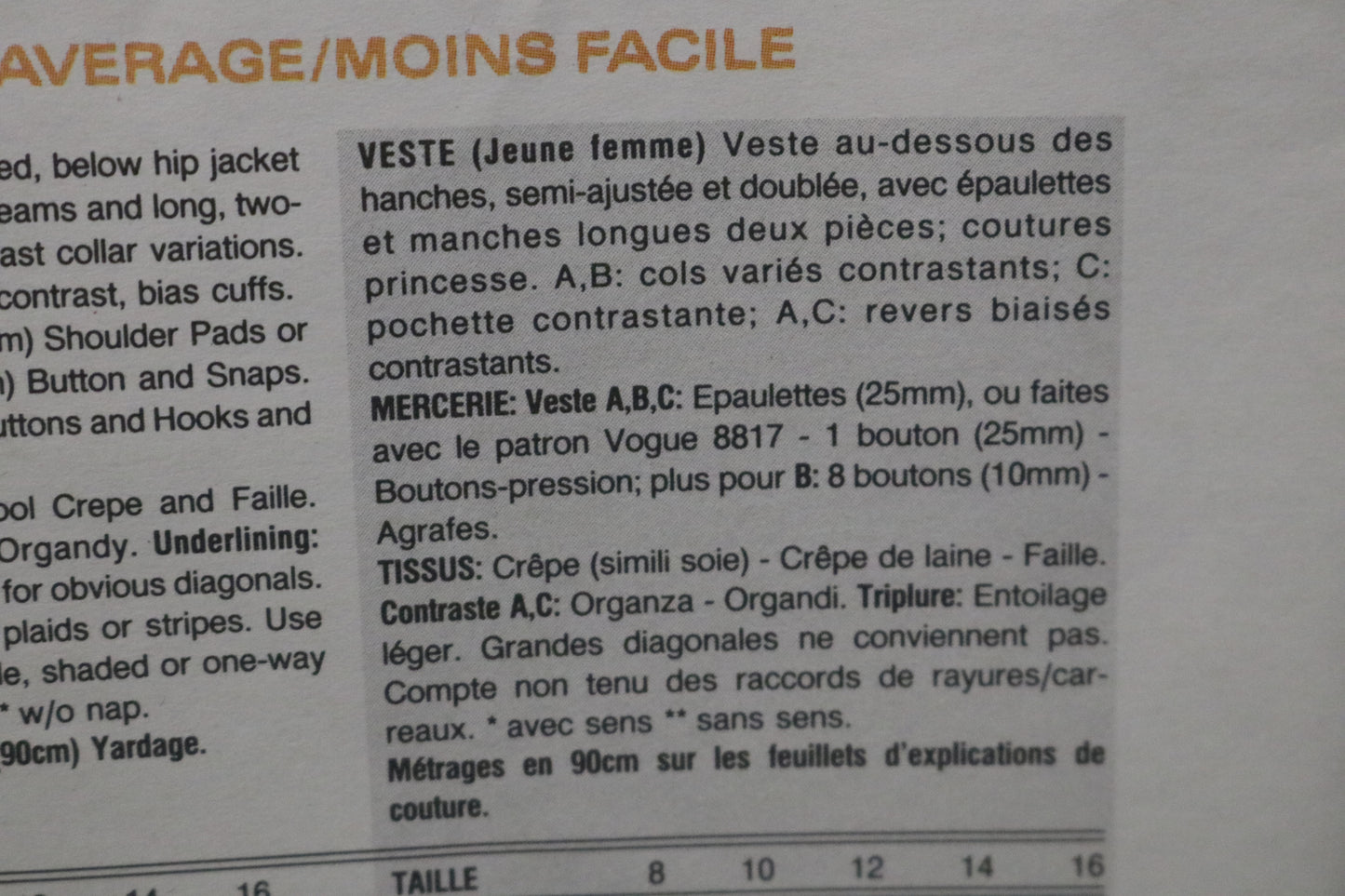 Vogue 1051 Christian Francis Roth  Misses Jacket Sewing Pattern - UNCUT -  Size 8